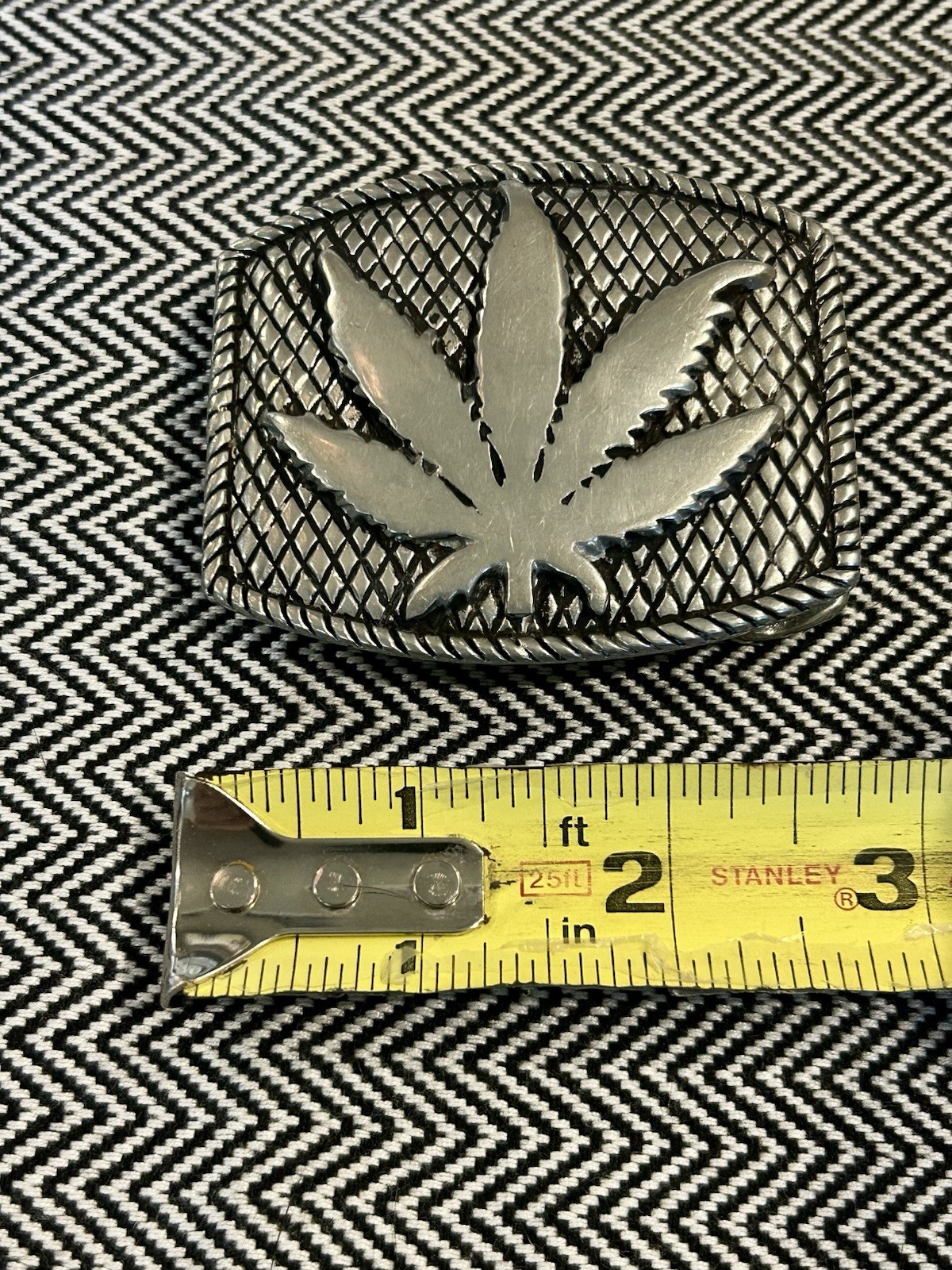Vintage Lucien Pellet-Finet Gunmetal Leaf Belt Buckle – 2.75”x2.5”