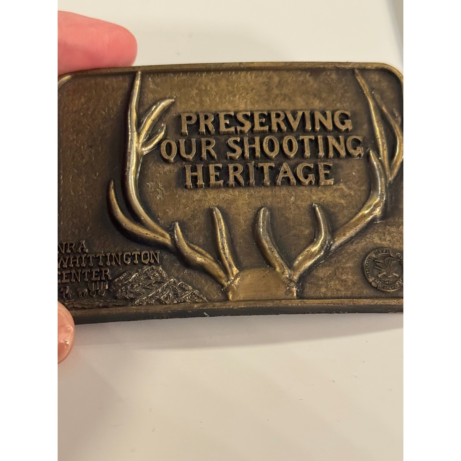 NRA Whittington Center Belt Buckle Preserving Our Shooting Heritage Antlers