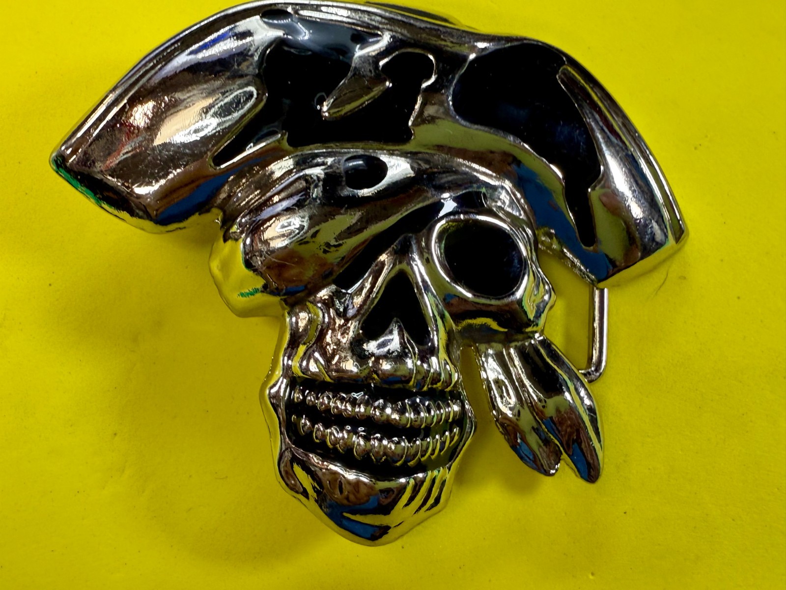 Pirate Skull Head with Hat Bandana Halloween Cosplay Raised 3D Belt Buckle