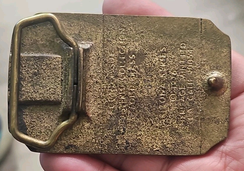 Vintage Brass Belt BUCKLE ARIZONA Statehood 1912 3.25&Prime;x2&Prime;
