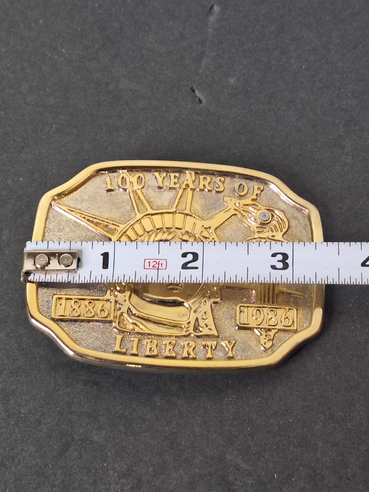 VTG Statue of Liberty Belt Buckle 100 Years of Liberty 1886-1986 Anniversary USA