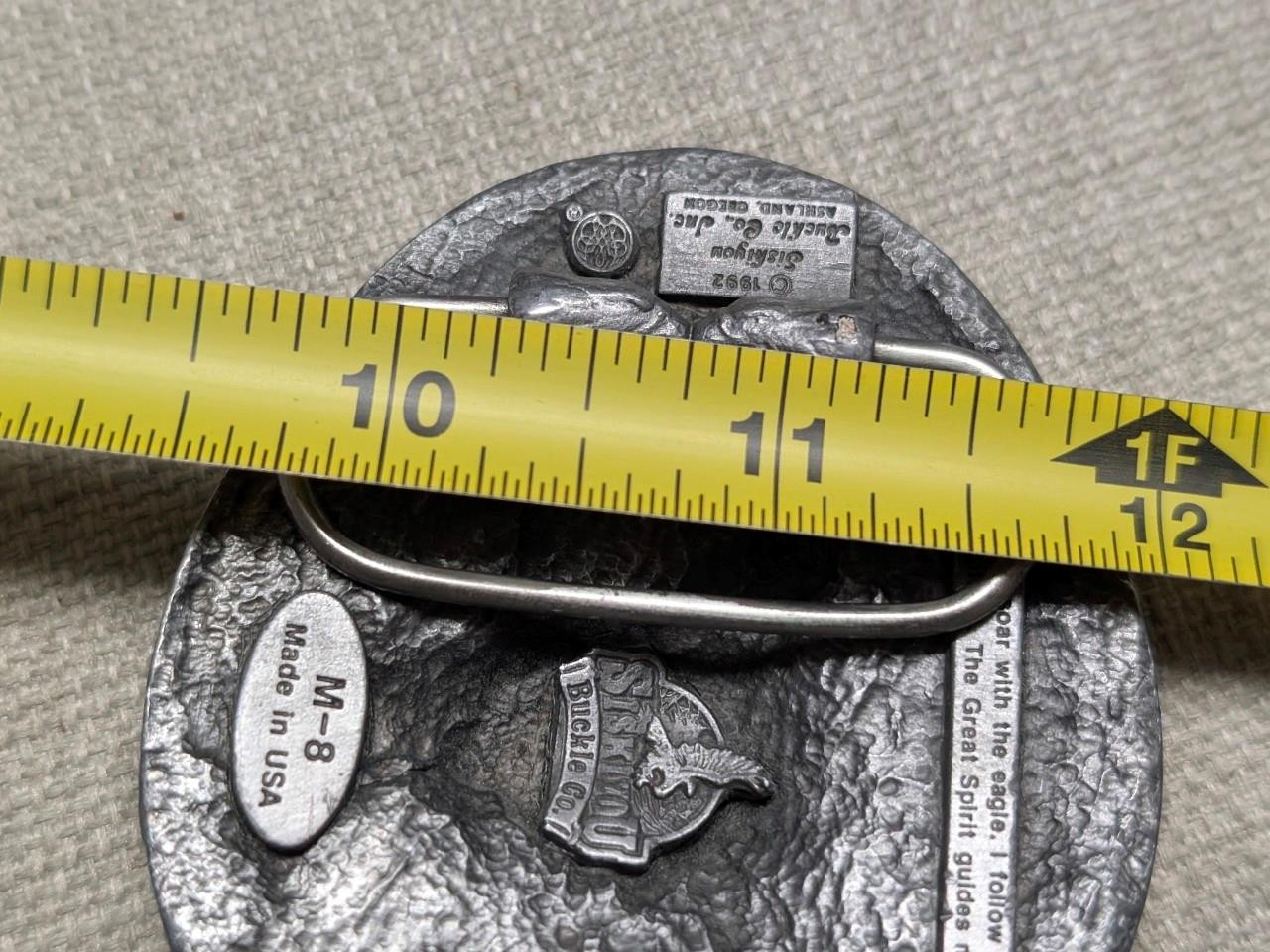 vintage USA made SOUTHWESTERN belt buckle NATIVE AMERICAN buffalo indian COWBOY