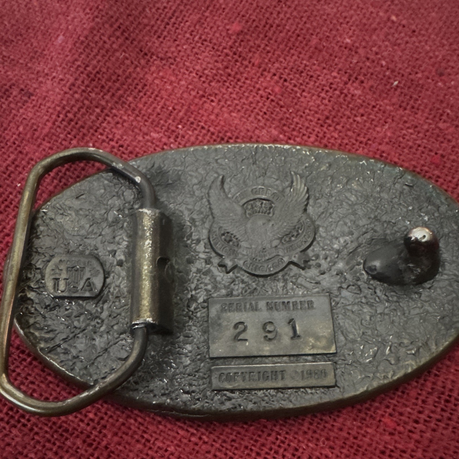 Vintage 1980 Great American Buckle Co. Oil Derrick Belt Buckle Serial #291