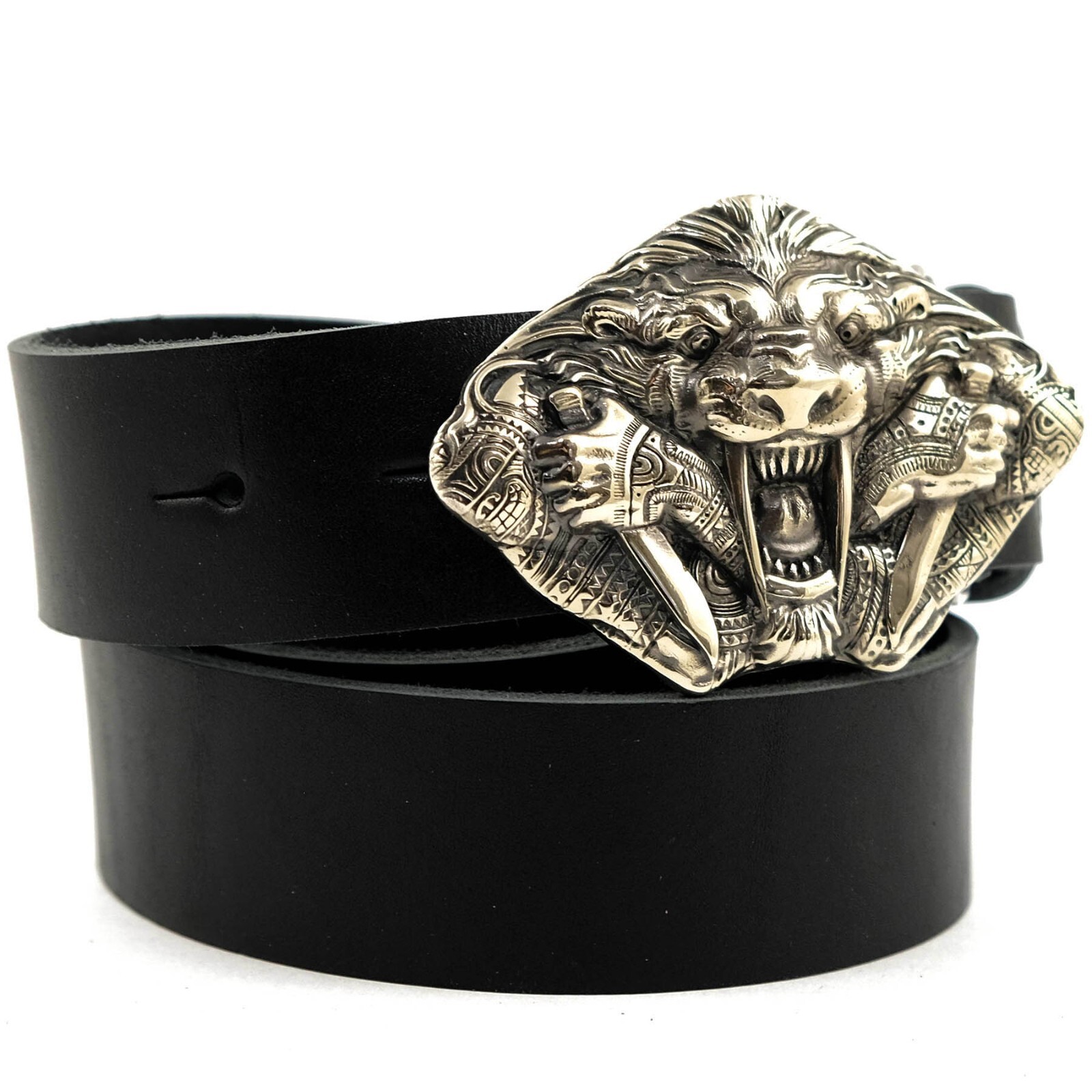 German silver belt buckle Steel fangs, Saber toothed cat buckle, tiger buckle