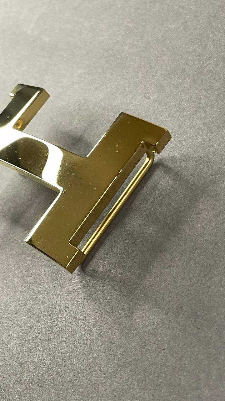 Gold H Buckle 40mm 1.5` Glossy Gold Hardware Belt Buckle