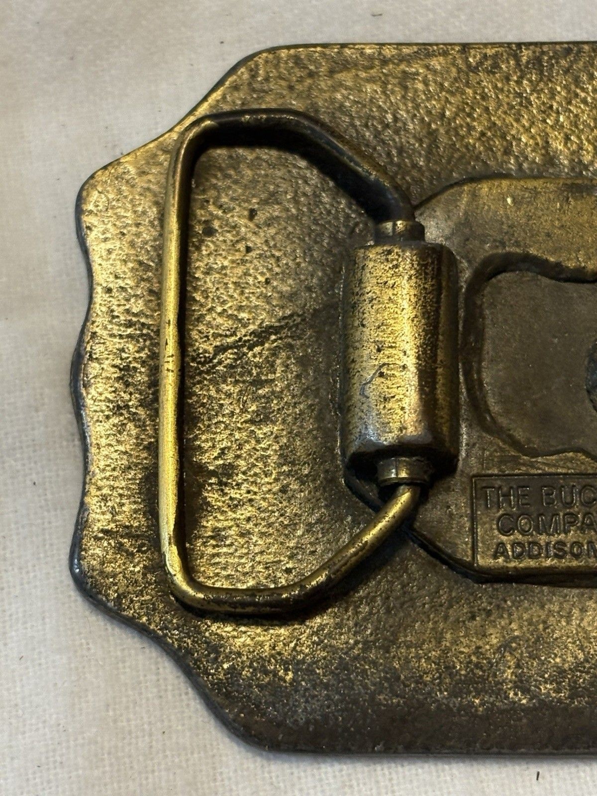 VTG Trumbull Ct. America&rsquo;s Heroes Fire Department Brass Belt Buckle Turtle