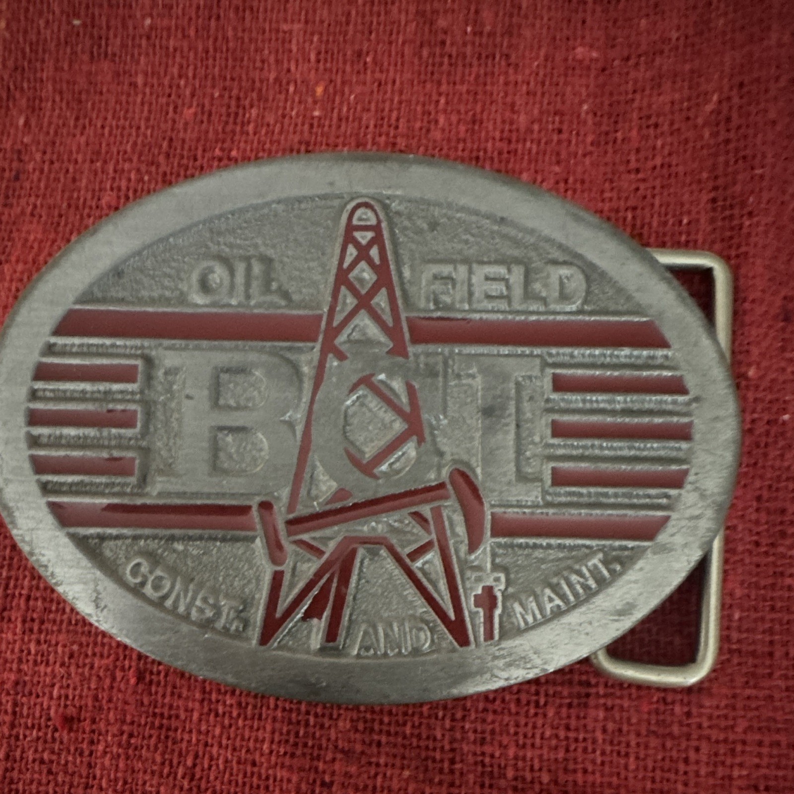 Vintage 1989 Oil Field BCI Belt Buckle Jim Lick Construction Foreman USA