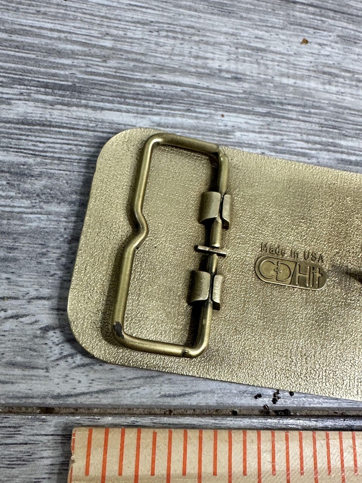 Explosives Technologies International ETI Belt Buckle Mens Brass Tone CD Hit