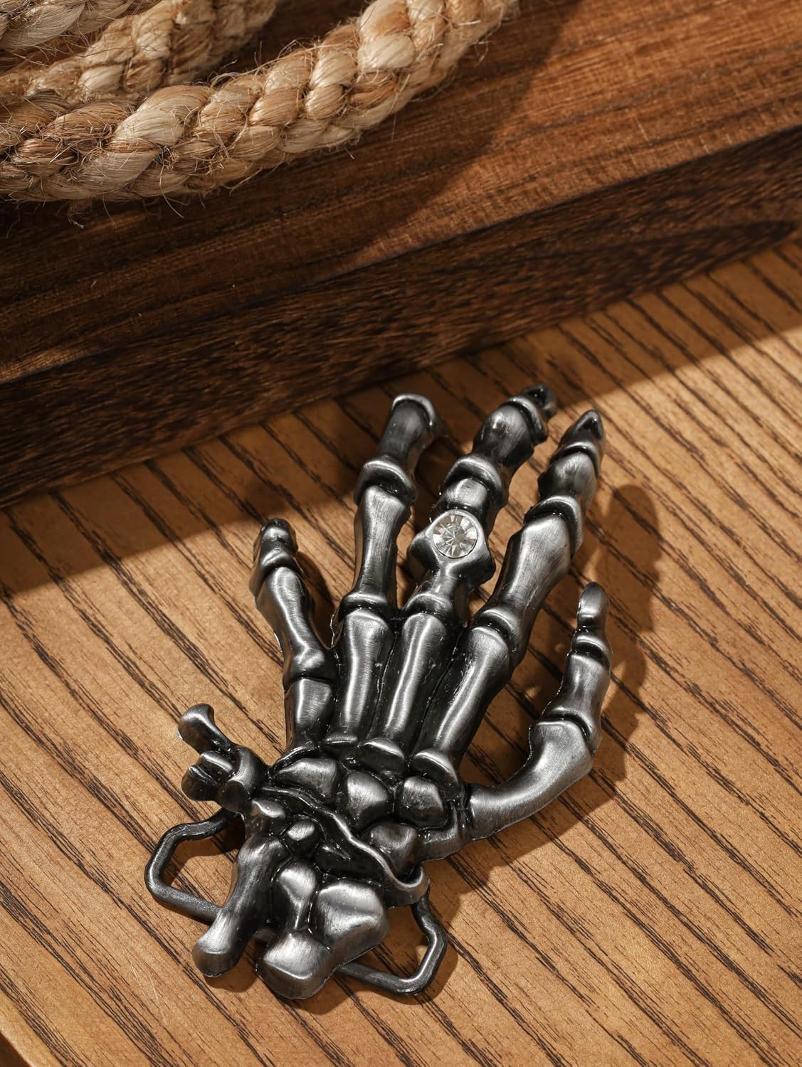 Unique Hand Skeleton Metal Belt Buckle Punk Skull Fashion Jewelry for Men