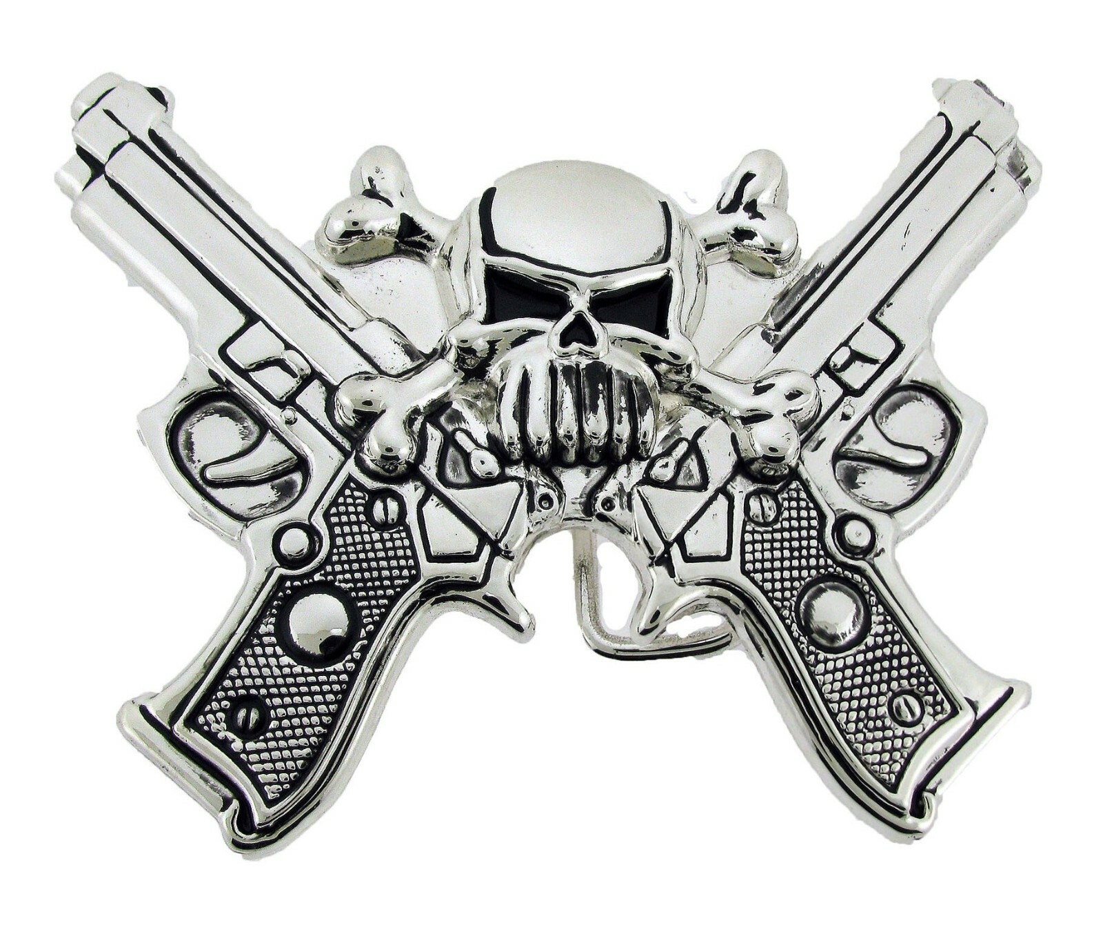 Skull Belt Buckle Vintage Crossbones Silver Metal Fashion Gothic Usa Tattoo Mens