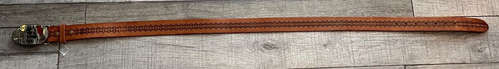 C&J Pewter Belt Buckle CJ 1050 Steam Train Locomotive Railroad 1986 USA VTG