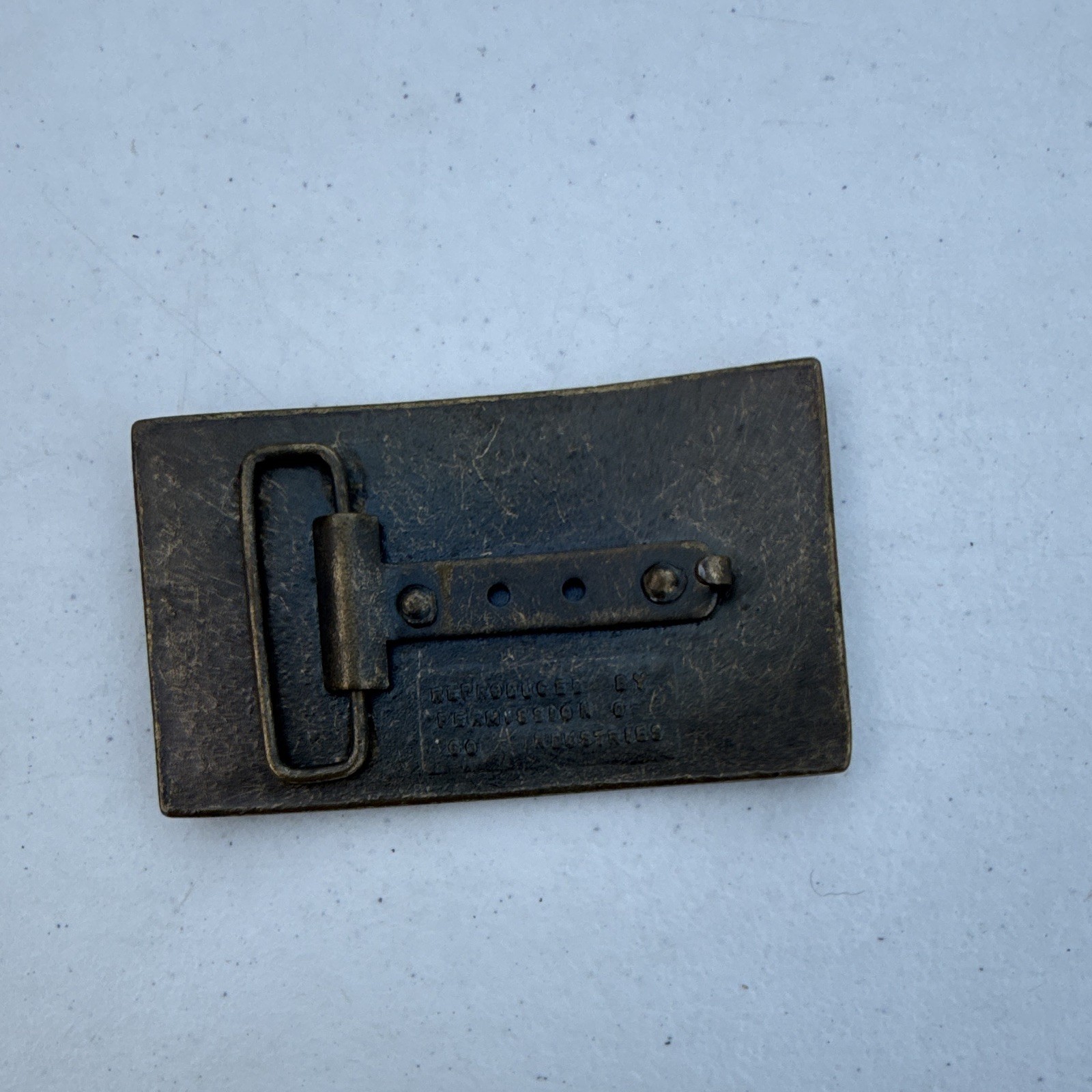 Colt Revolvers Logo Bronze Metal Western Belt Buckle Rectangular Antique 1.5&Prime;