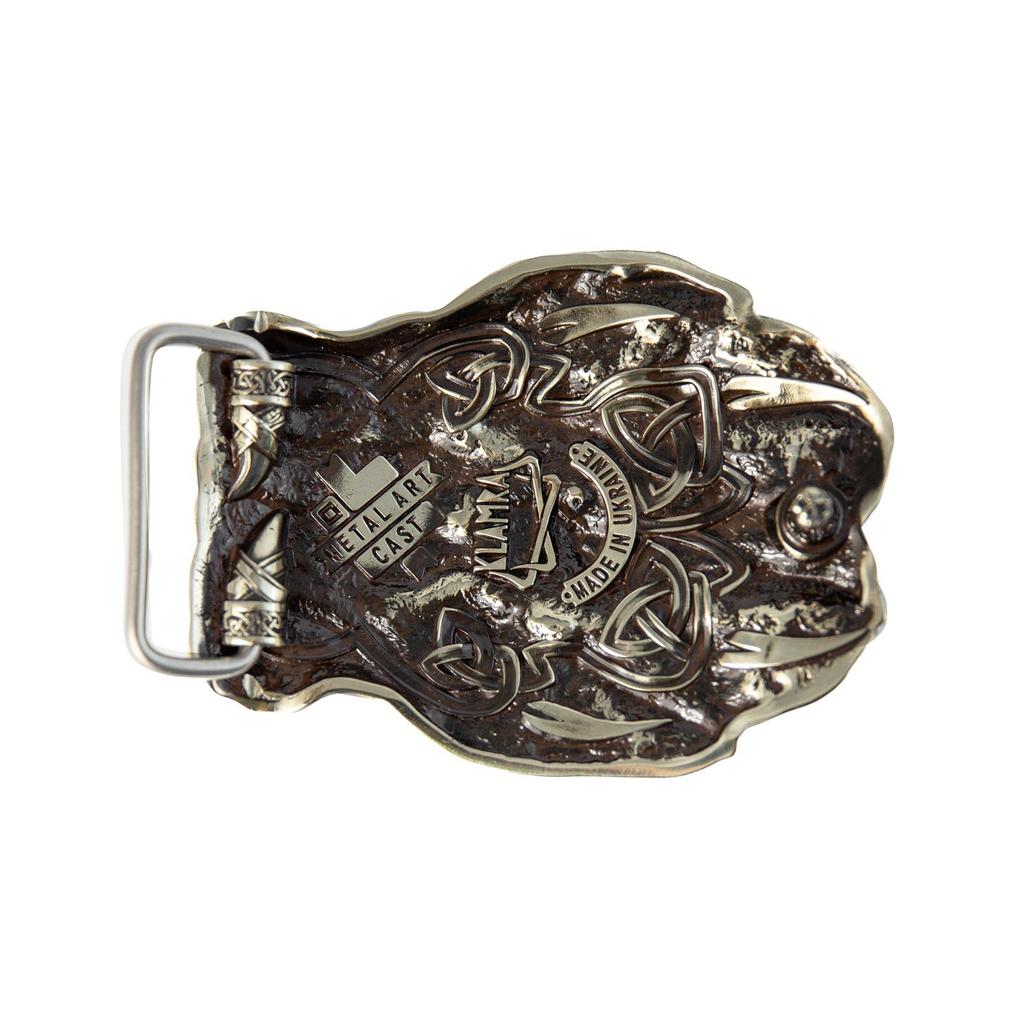 German silver buckle Wolf&rsquo;s Paw, wolf paw with claws, beast claws belt buckle