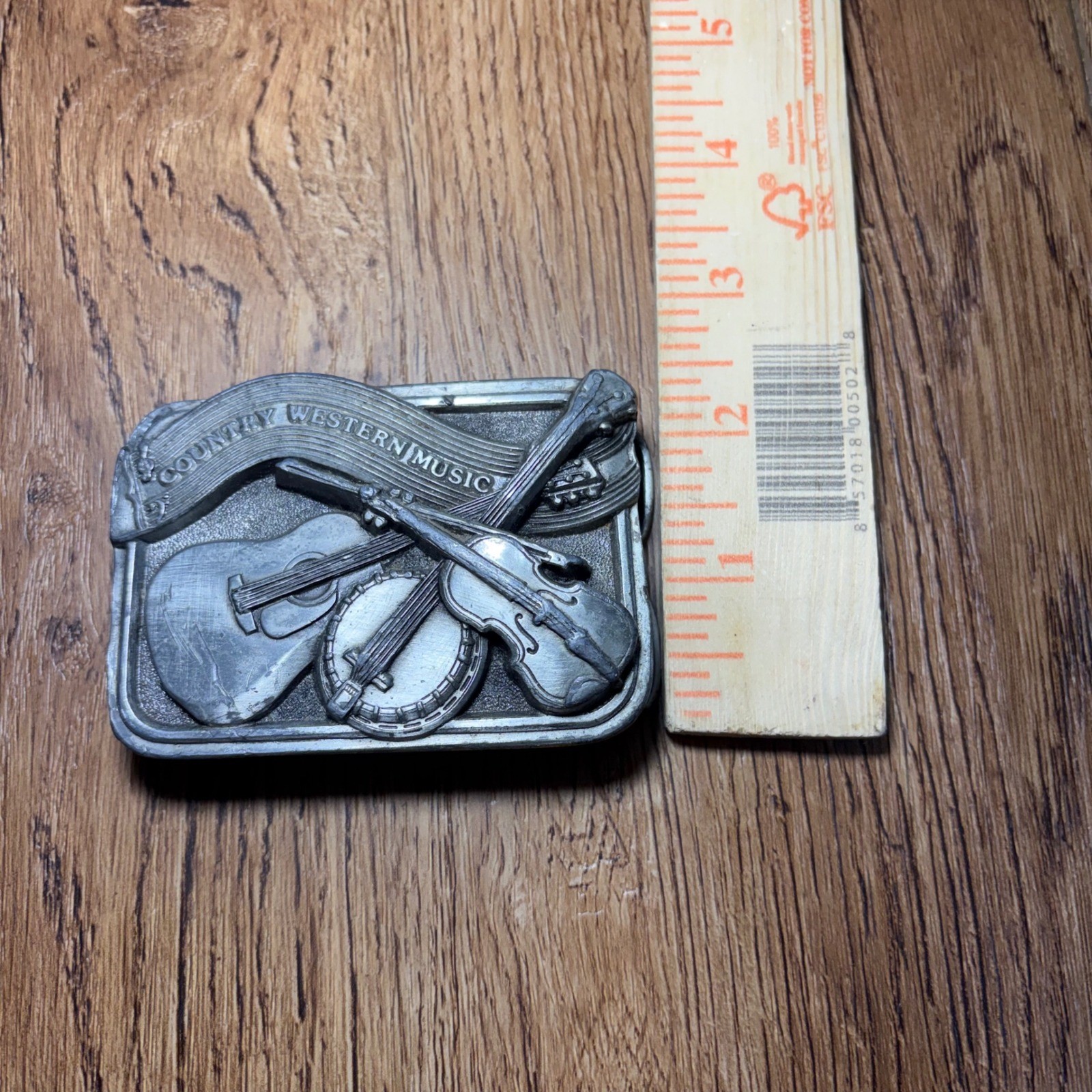 Vintage 1984 Bergamot Brass Works Country Western Music Belt Buckle USA Made