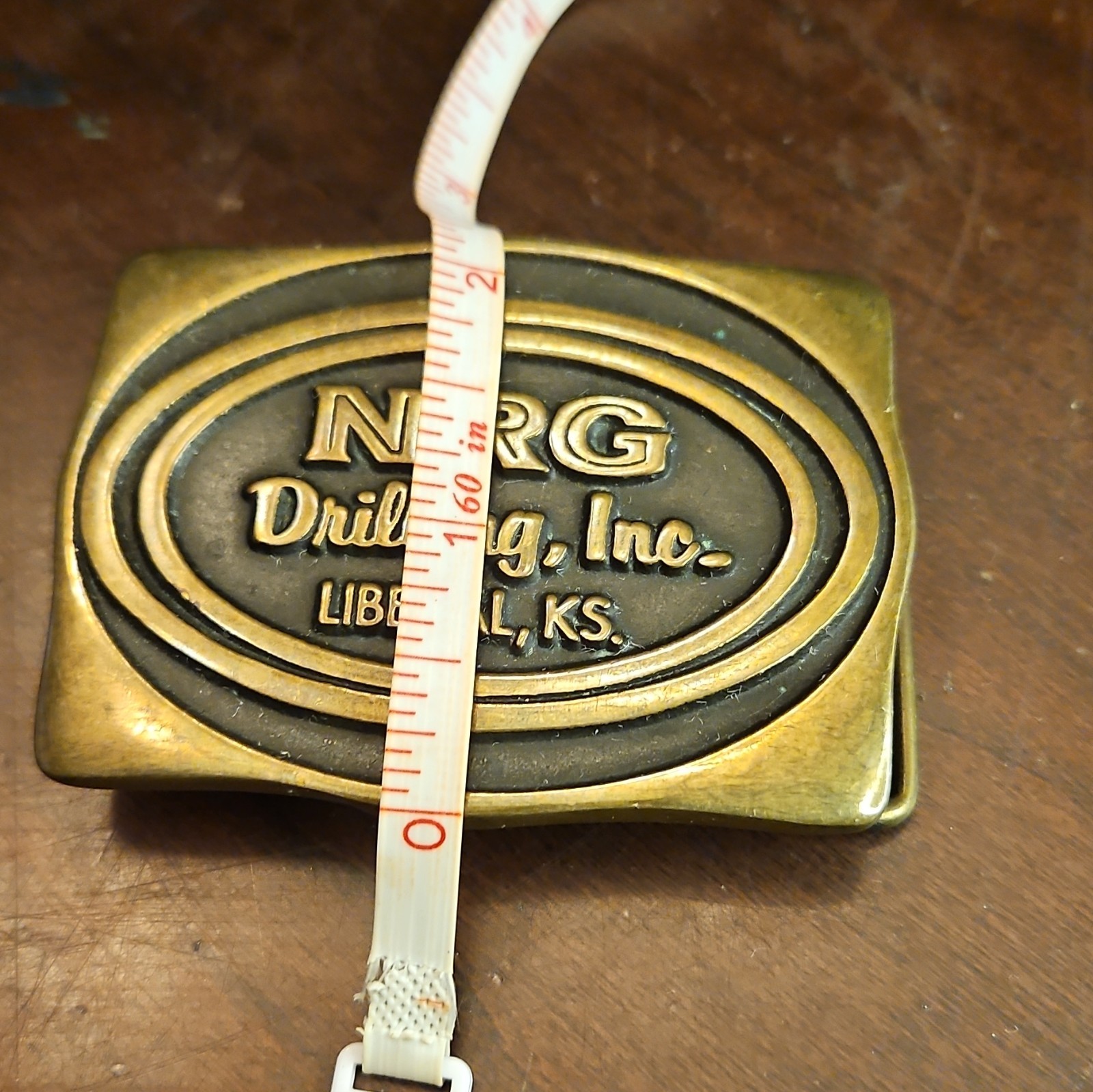 Anacortes Brass Works Ltd NRG Drilling Liberal KS Brass Western Buckles Lot of 3