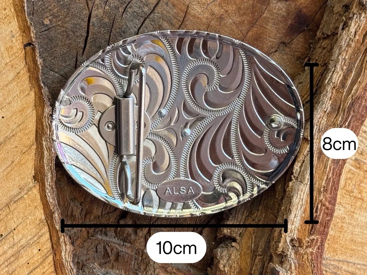 Mexican San Judas Charro Cowboy Belt Buckle Hebilla Vaquera Made In Mexico