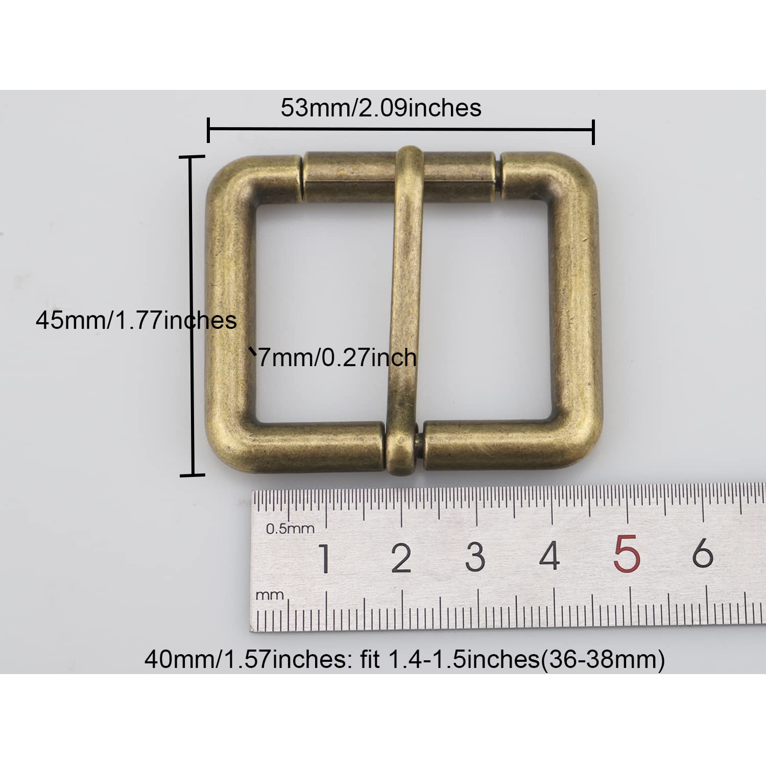 Belt Buckle 28mm to 38mm Single Prong Square Belt Buckles for Women M…