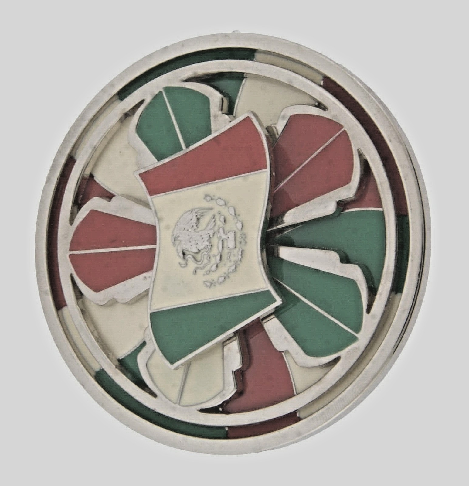 Mexico & USA Flags Belt Buckle Mexican Vintage Spinners Rodeo Women Men Western