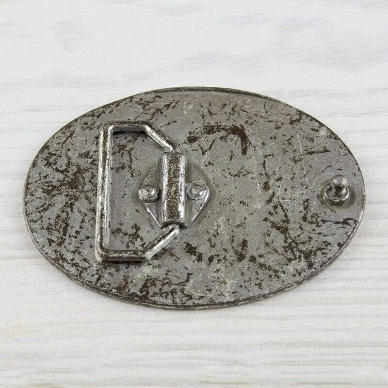 Rustic Industrial Belt Buckle in Vintage Yellow – Metal Design