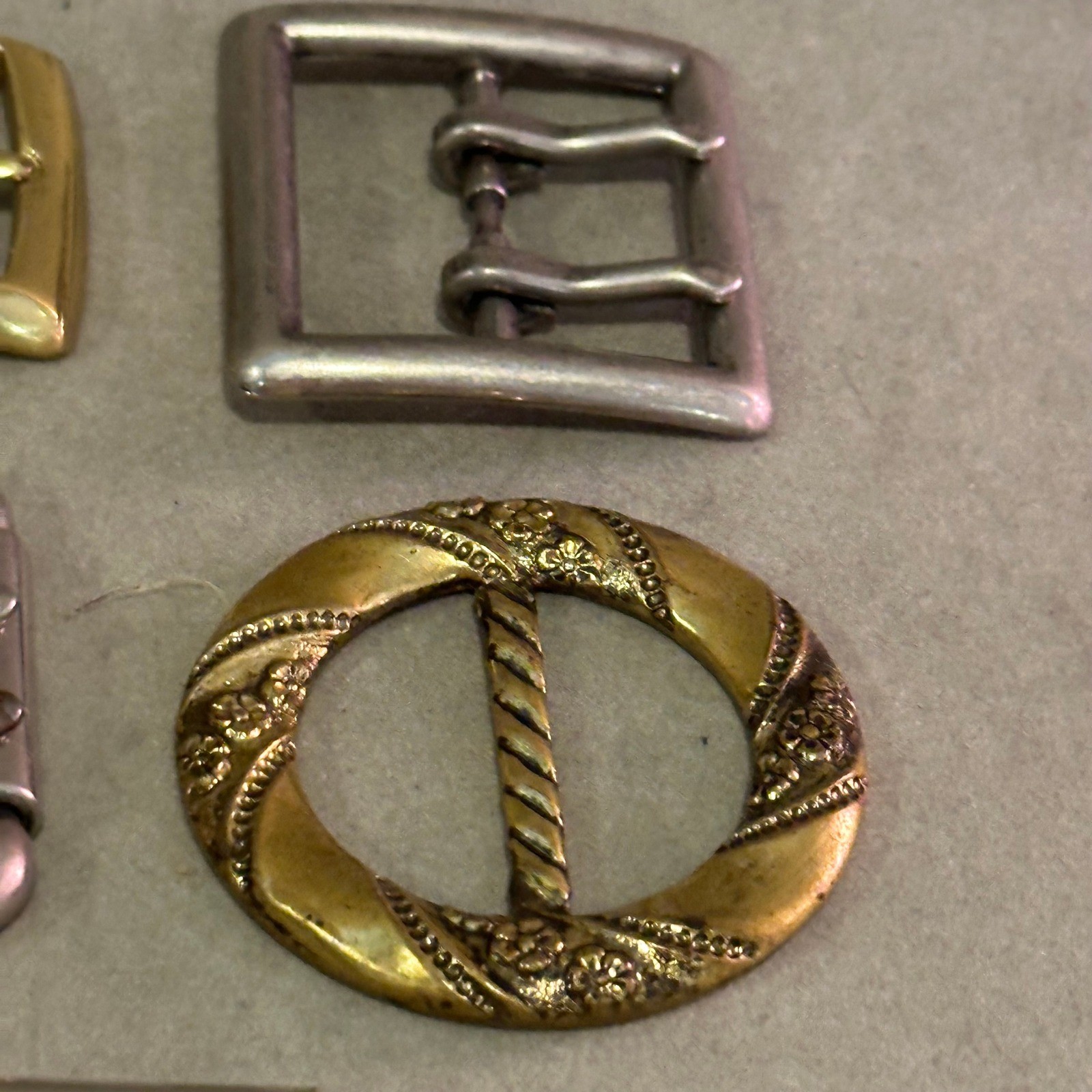 Mixed Lot Vintage Belt Buckles Solid Brass Peace Sign Decorative 8pc
