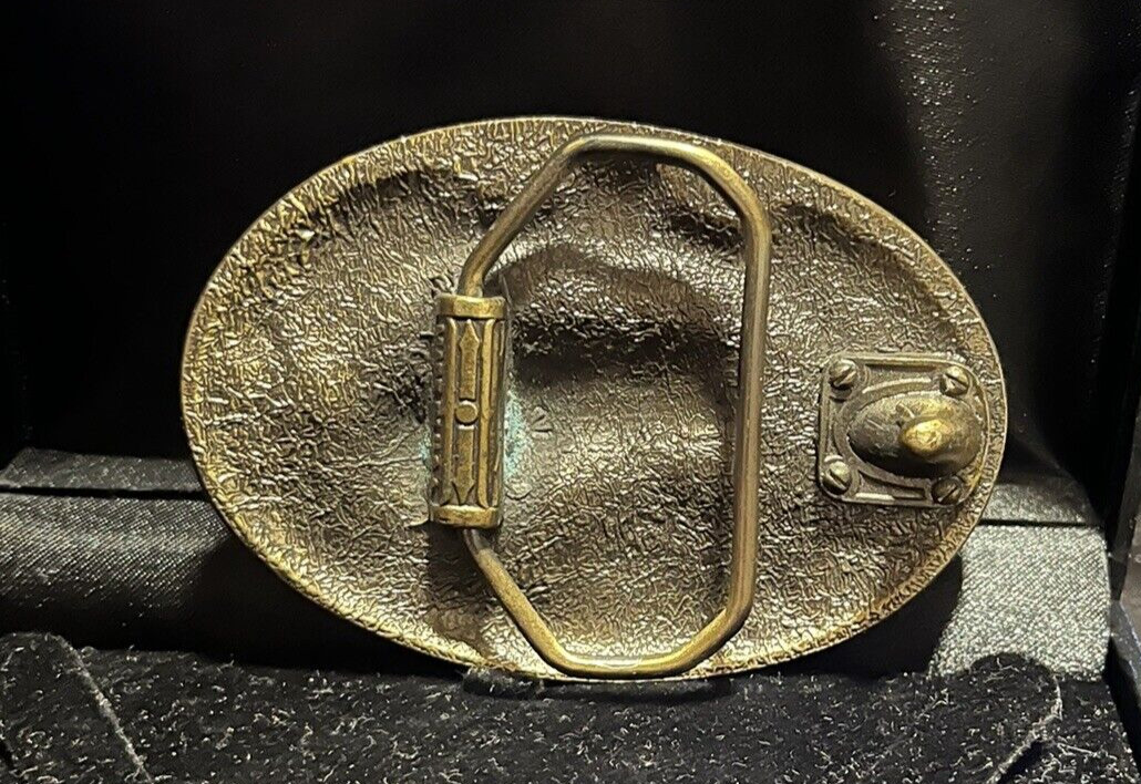 1993 Bass Anglers Sportsman Society Fishing Fisherman Round Brass Belt Buckle 3&Prime;