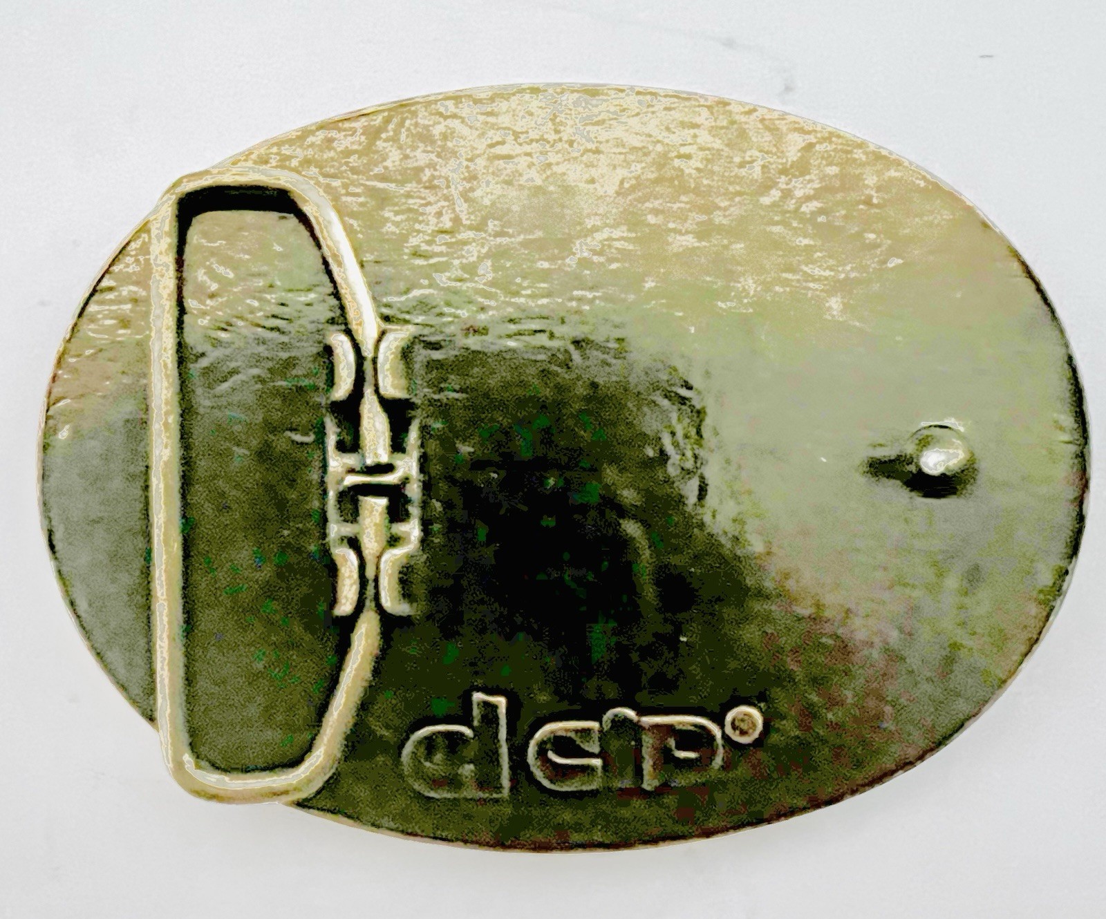 El Cip Southern Pacific Pipe Lines, Inc Leather Embossed Belt Buckle