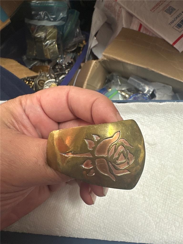 Vintage Engraved Rose Belt Buckle Very Unique