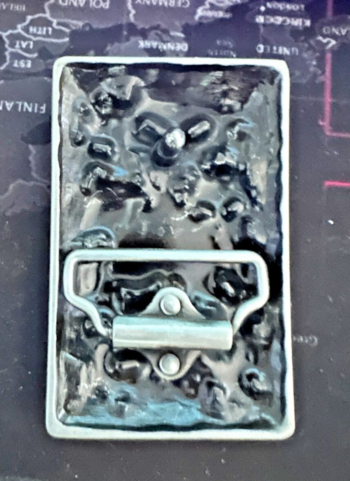 Skeleton Head Black Spade Belt Buckle Silver/Black Gothic Biker Rocker Accessory