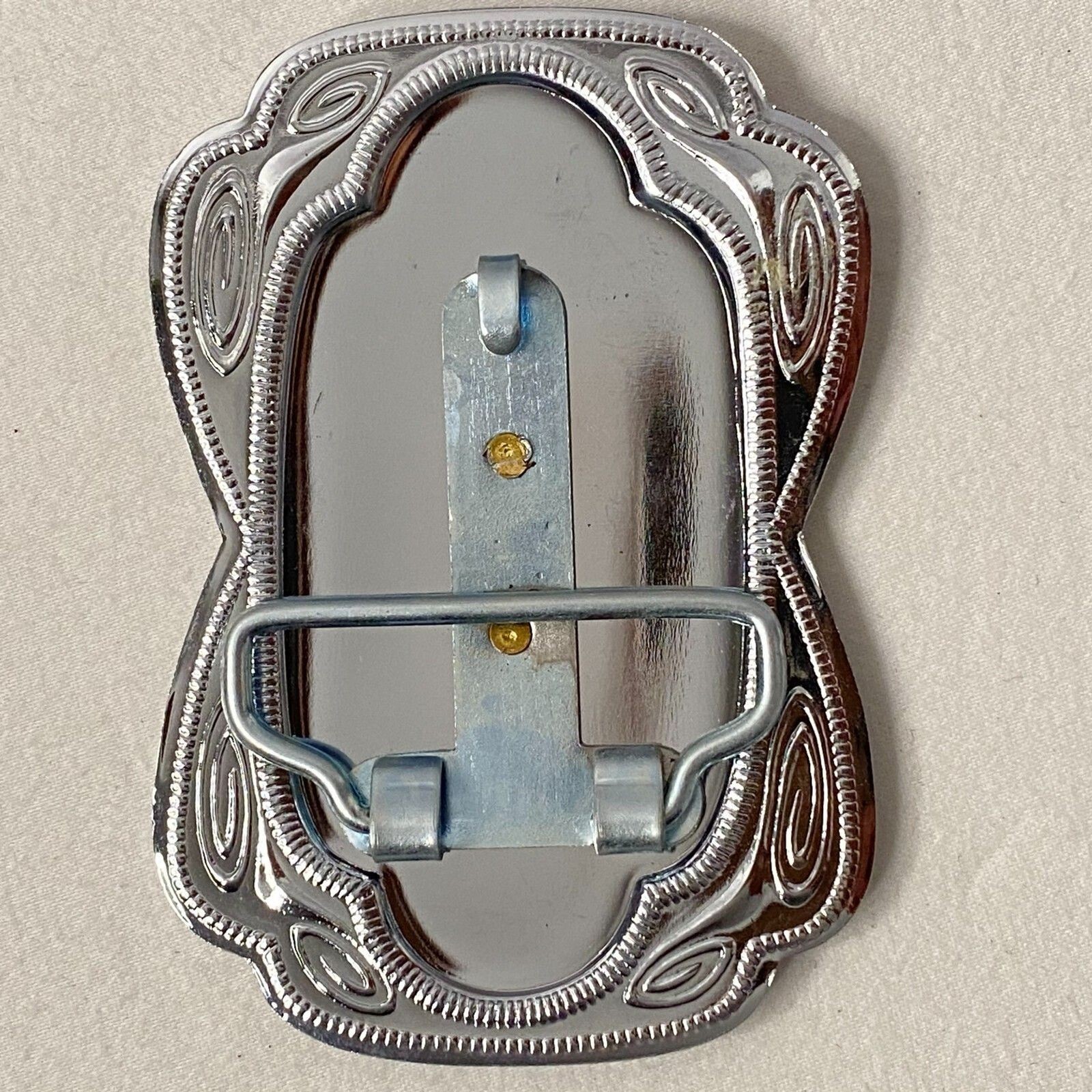 Bronze Horse And Horseshoe Embossed Silver Tone Belt Buckle Western