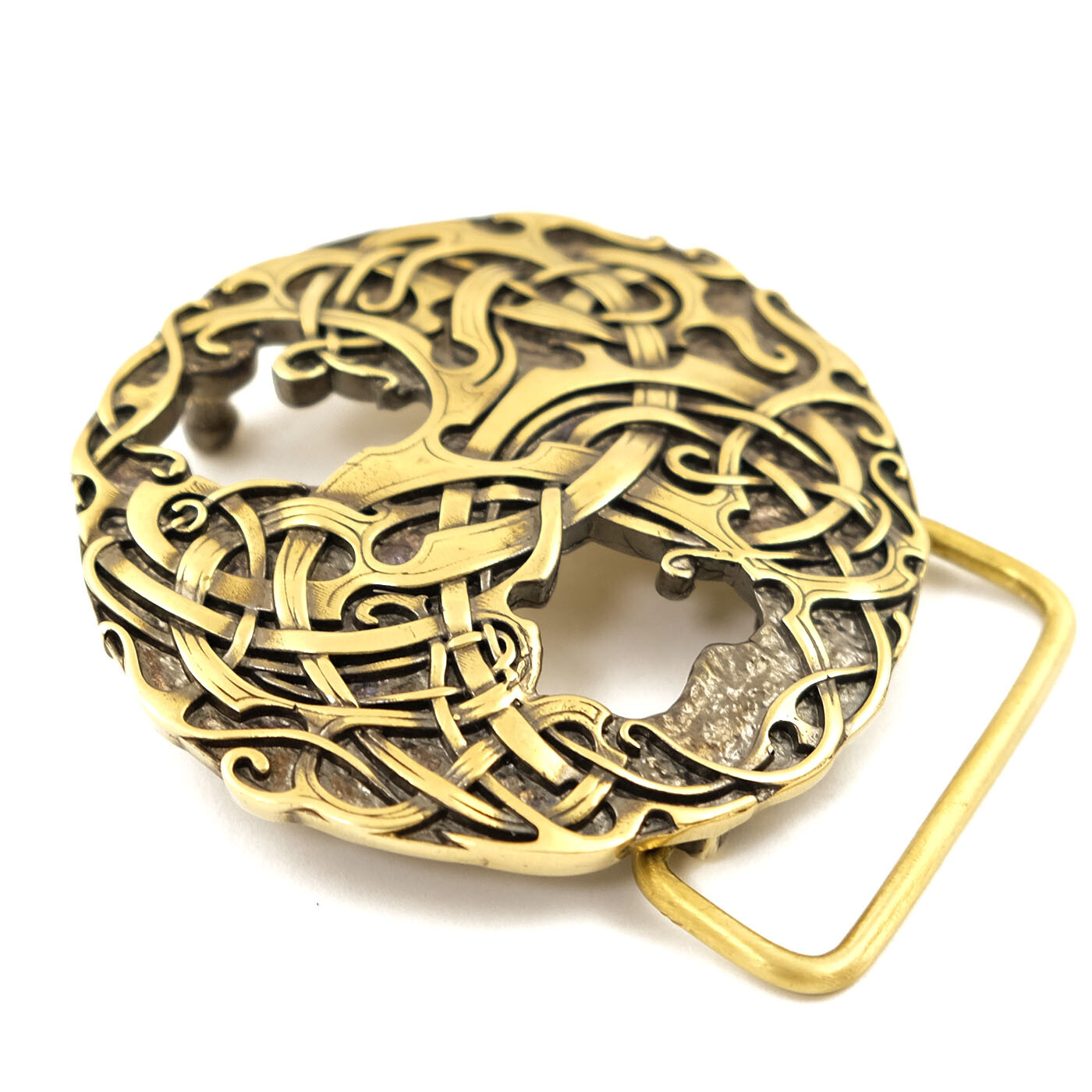World Tree belt buckle, Old Norse Scandinavian Nordic Celtic Pagan runic Tree