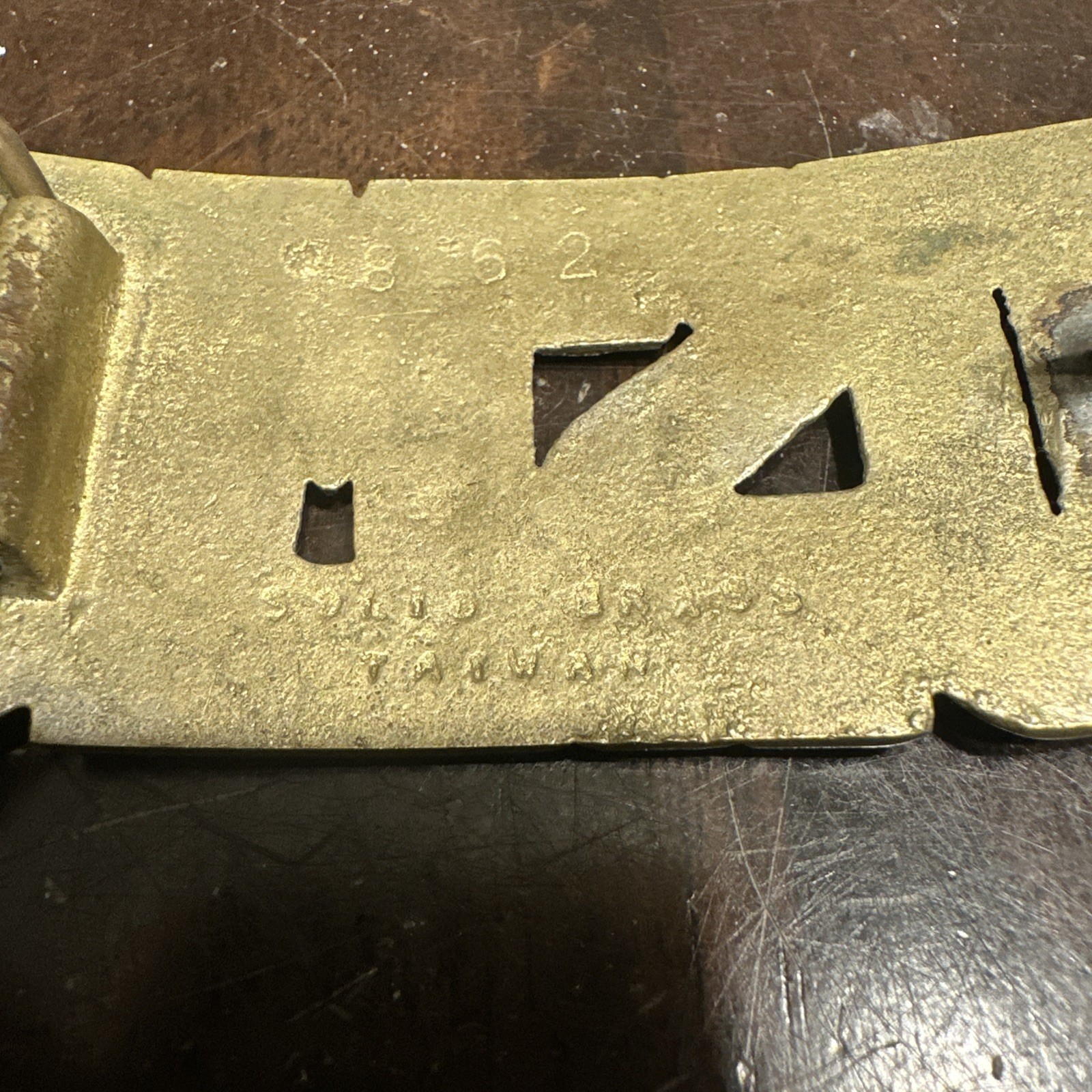 USMC solid brass belt buckle “USMC” in large letters 2” tall & 4”wide unpolished