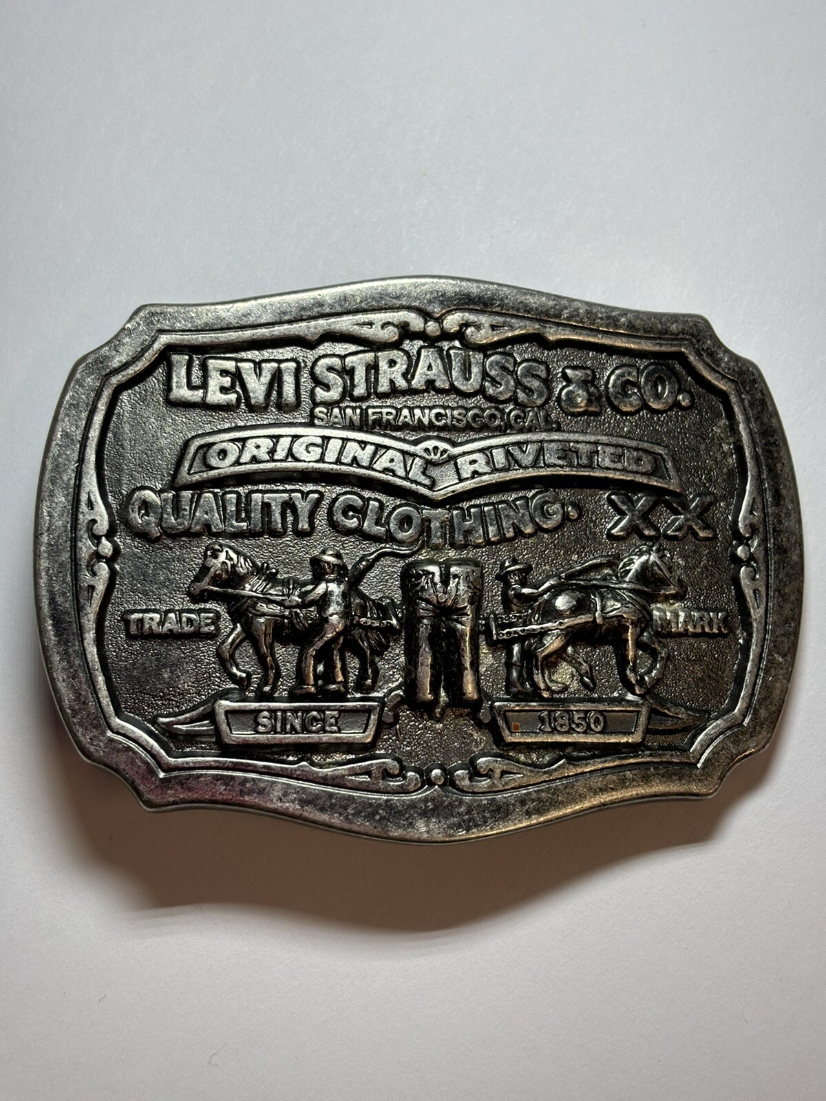 Levis Limited Edition Belt Buckle Levi Strauss Two Horse Brand San Francisco