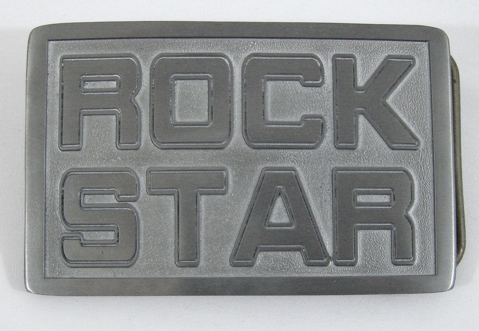 BELT BUCKLES Rock Star Antiqued Silver Gray Rectangle Music NWOT!