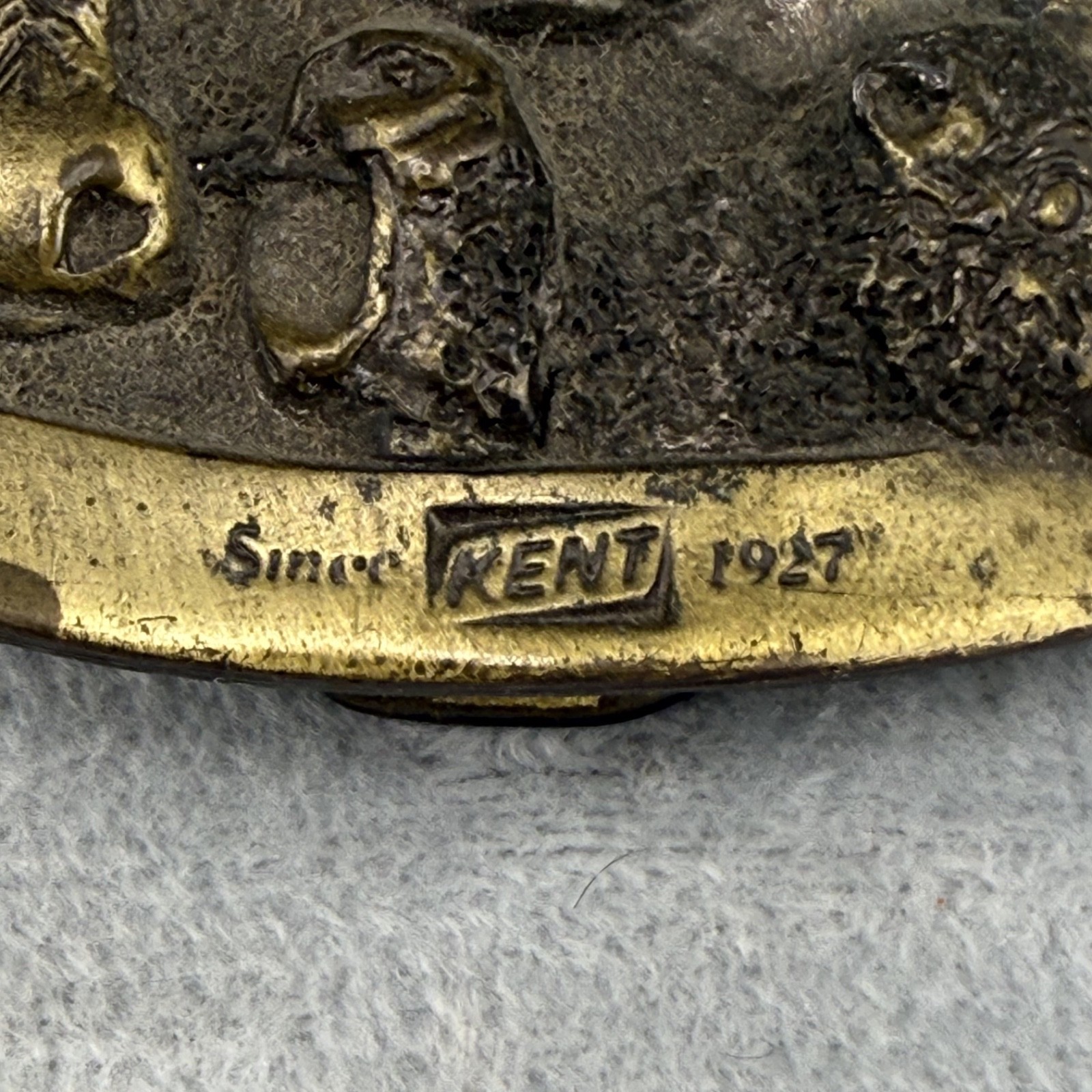 Vintage Kent Feed Belt Buckle Lewis Buckles Agriculture Gold Tone Farmer