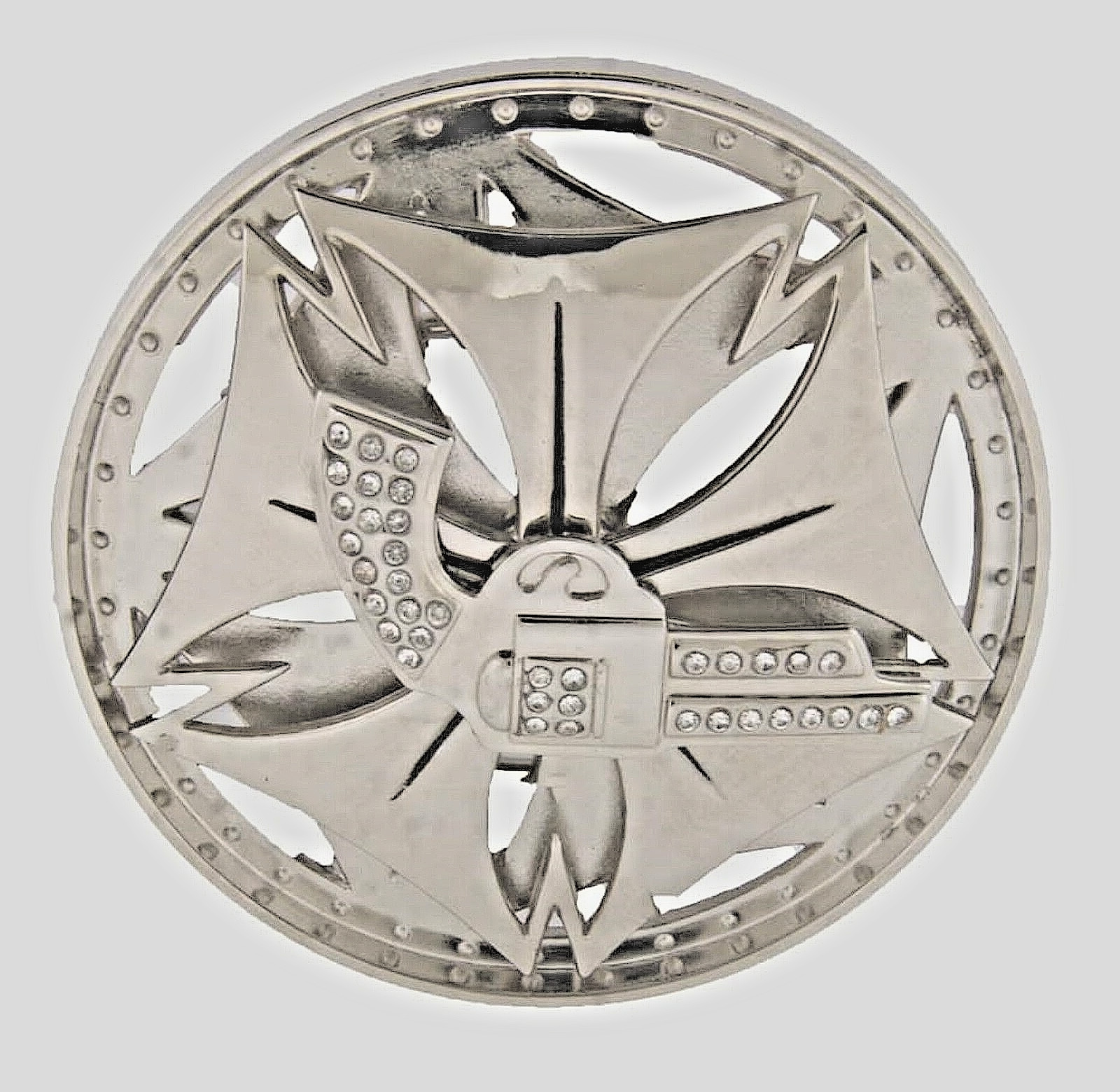 Spinner Gun Belt Buckle Silver Chrome Metal Western Real Cowboy Men Style Rodeo