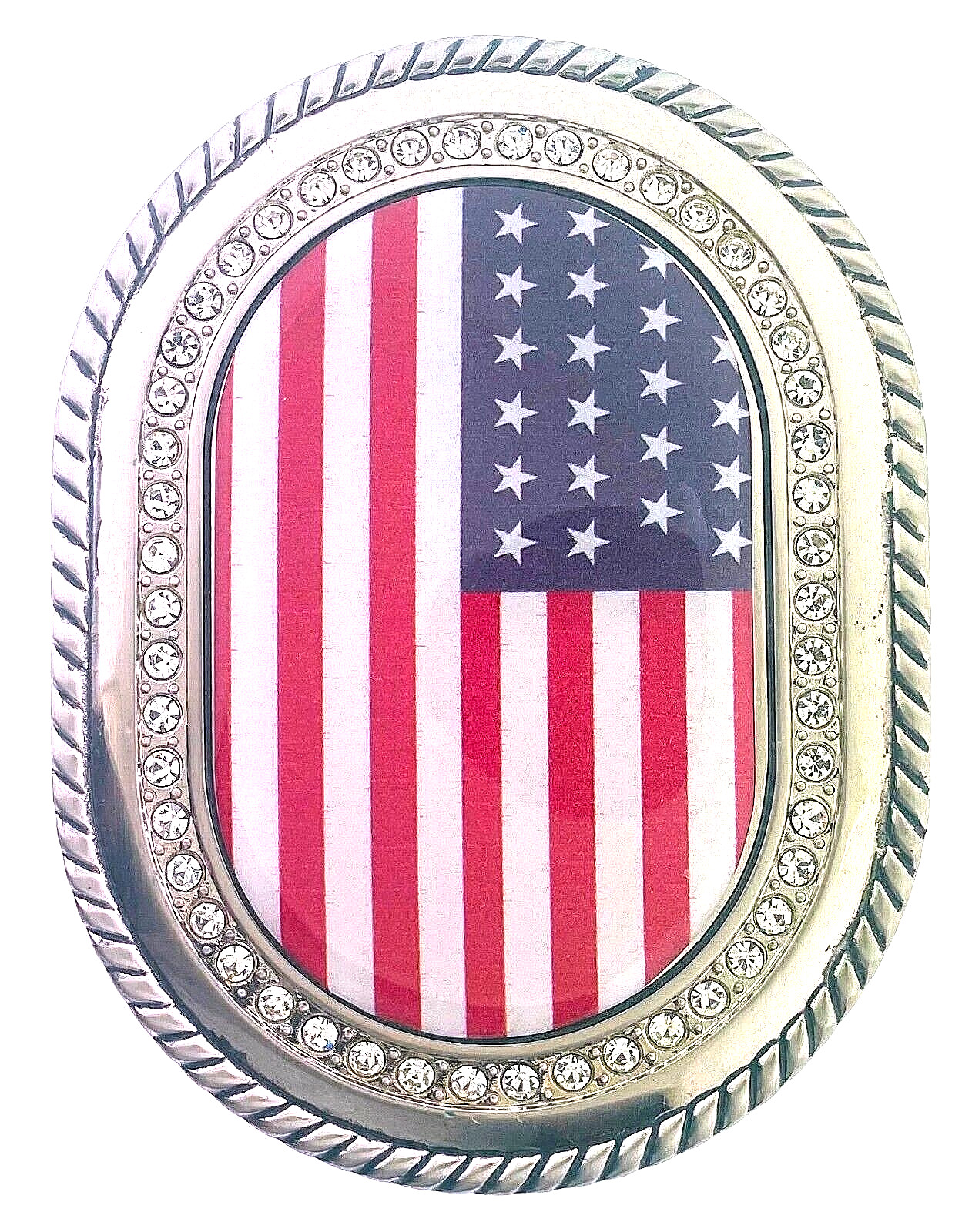 New Men Women US Flag United State America Country Belt Buckle Silver Metal ICED