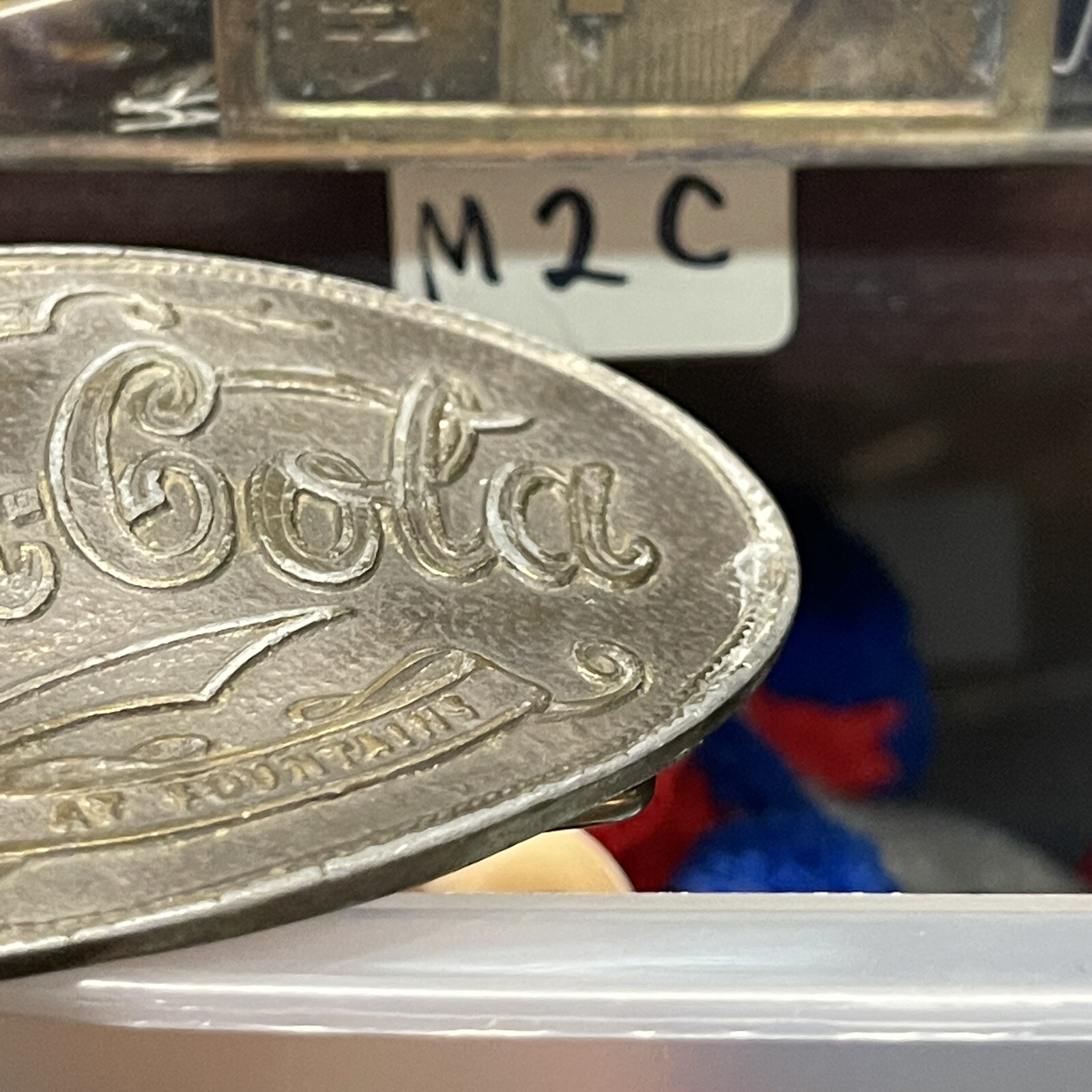 Coca-Cola Brass Oval Belt Buckle 4&Prime; x 2-1/2&Prime; Says: « 5 cents, at Fountains »