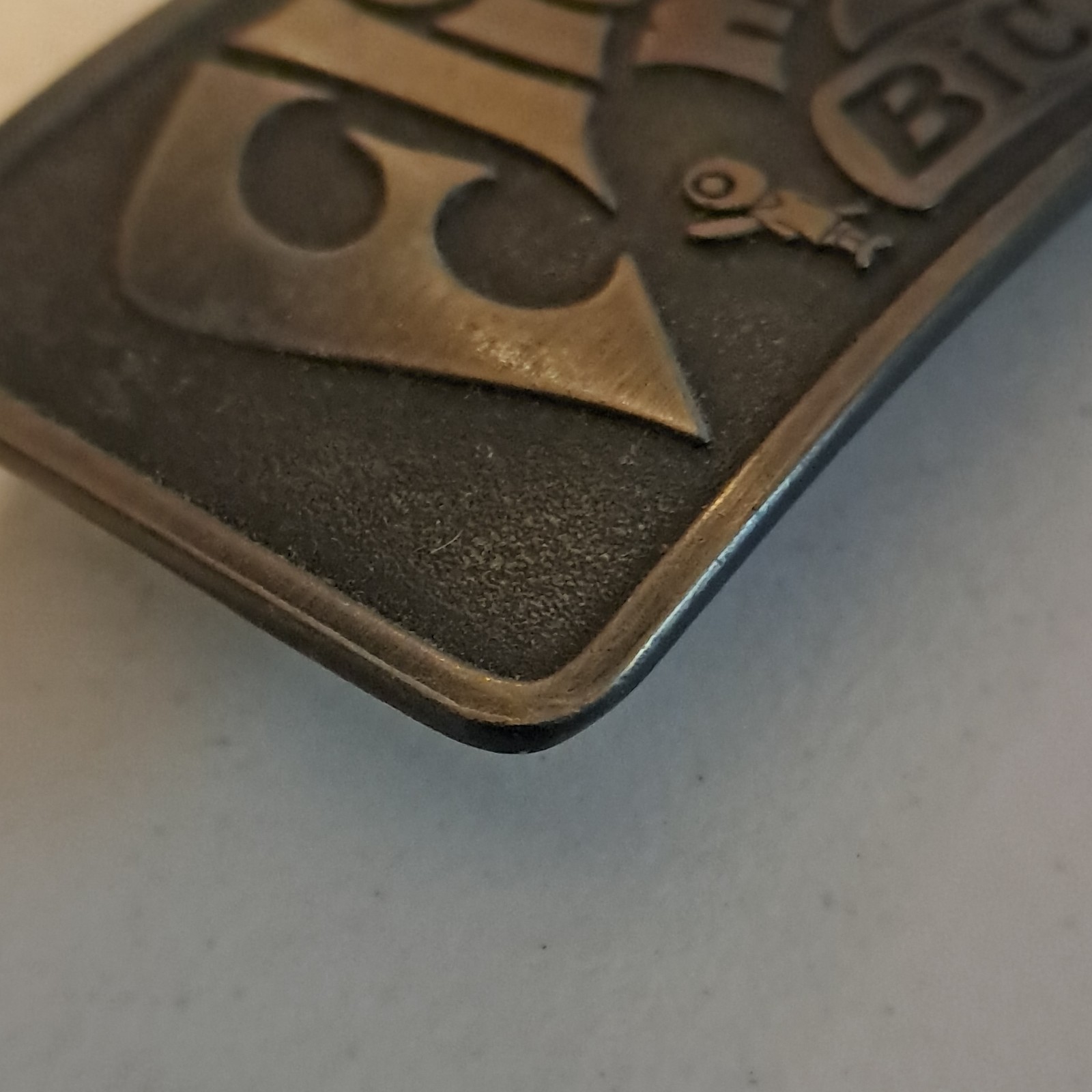 Bic Bronze Western Logo Belt Buckle Antique Finish Metal for Men 2&Prime; Solid