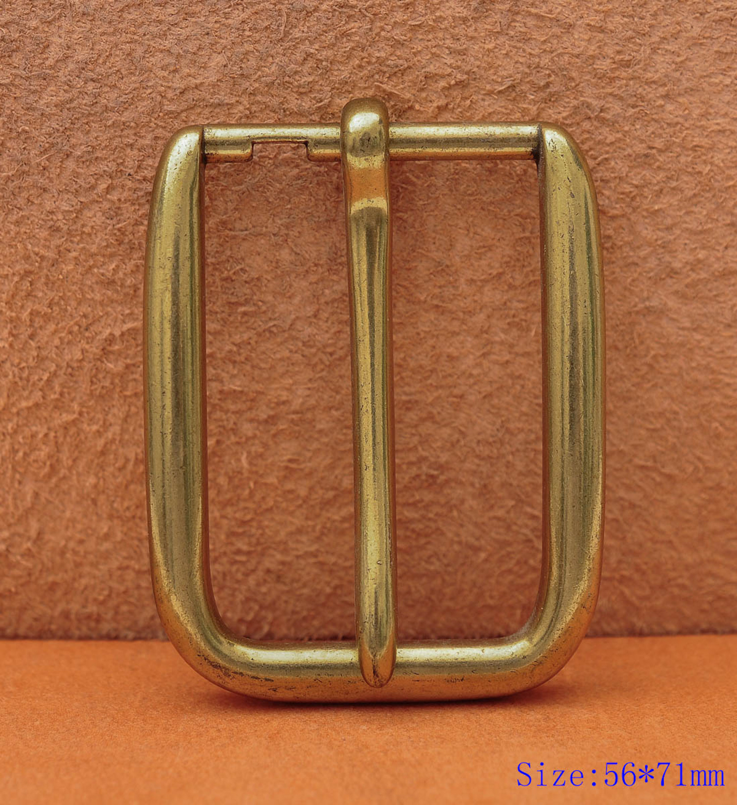 Retro Brass Long Big Heavy Single Prong Pin Leather Belt Buckle Fits 40MM Strap