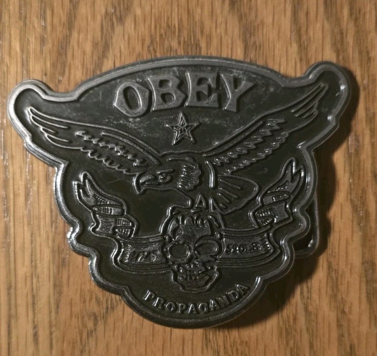 Shepard Fairey Obey Posse Eagle Skull Belt Buckle Streetwear Propaganda Unused