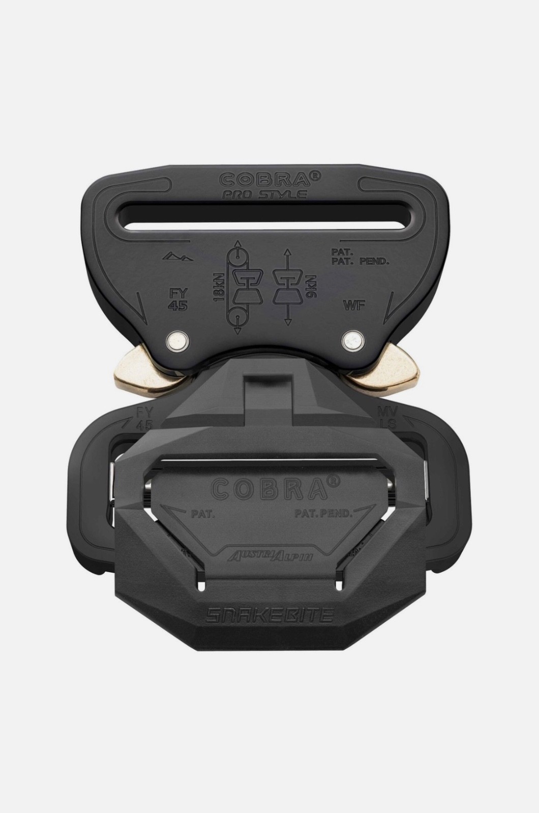 AustriAlpin 45mm / 1.75&Prime; Cobra Pro Style Snakebite Buckle Black – FY45KVF-LS