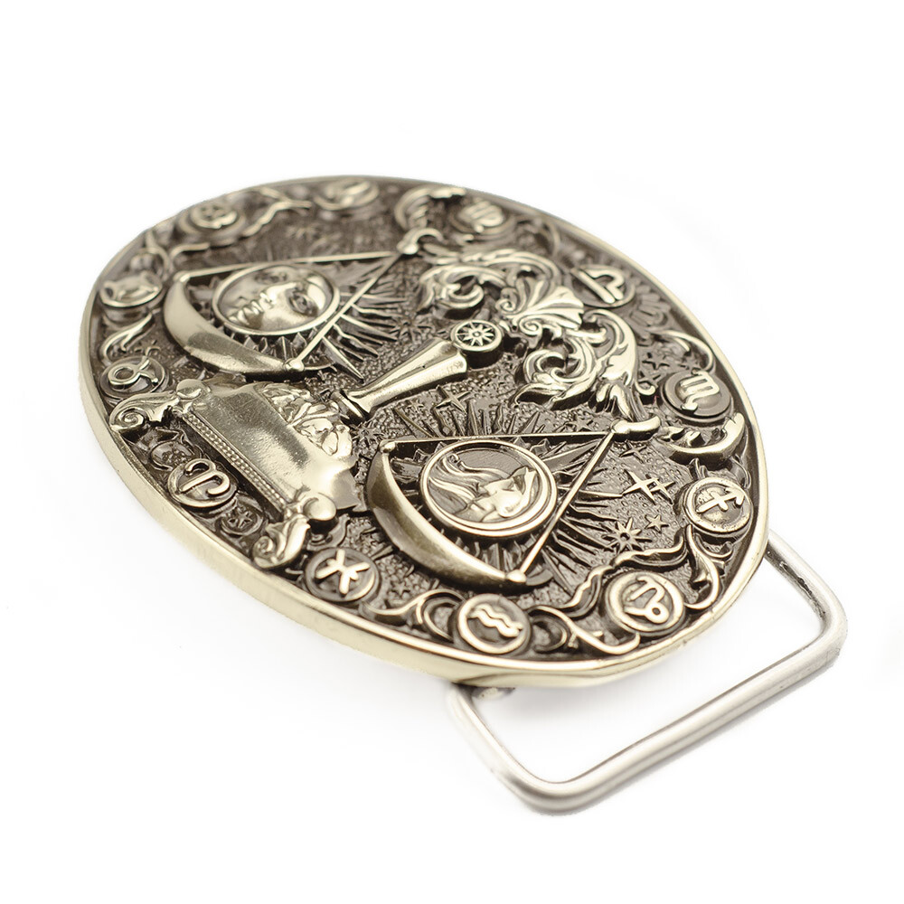 Libra german silver belt buckle, Horoscope Astrological Zodiac Sign