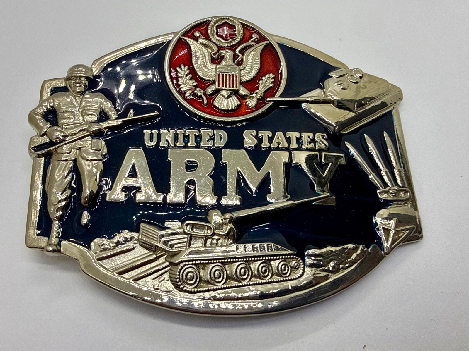 United States Army Military Soldier Veteran Commemorative Belt Buckle