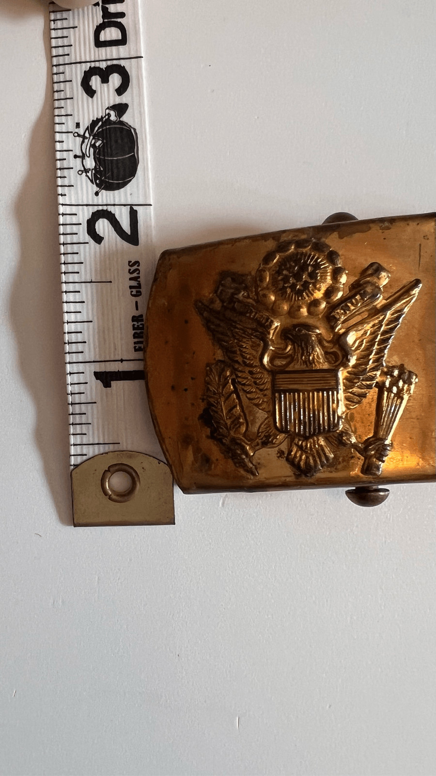 Antique United States US 24K Gold Plated Army Belt Buckle Eagle Brass