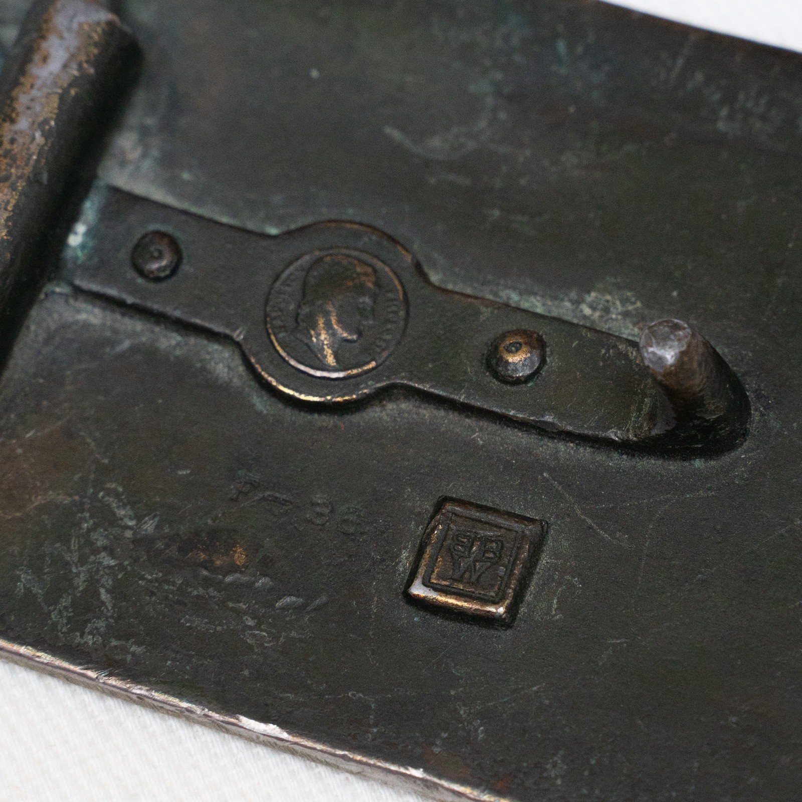 Vtg Union & Central Pacific Belt Buckle Railroad Line Omaha to California Brass