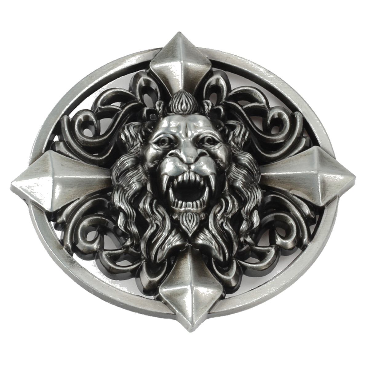 Lion Head Belt Buckle Western Cowboy Native American Motorcyclist (HLN-02-S)