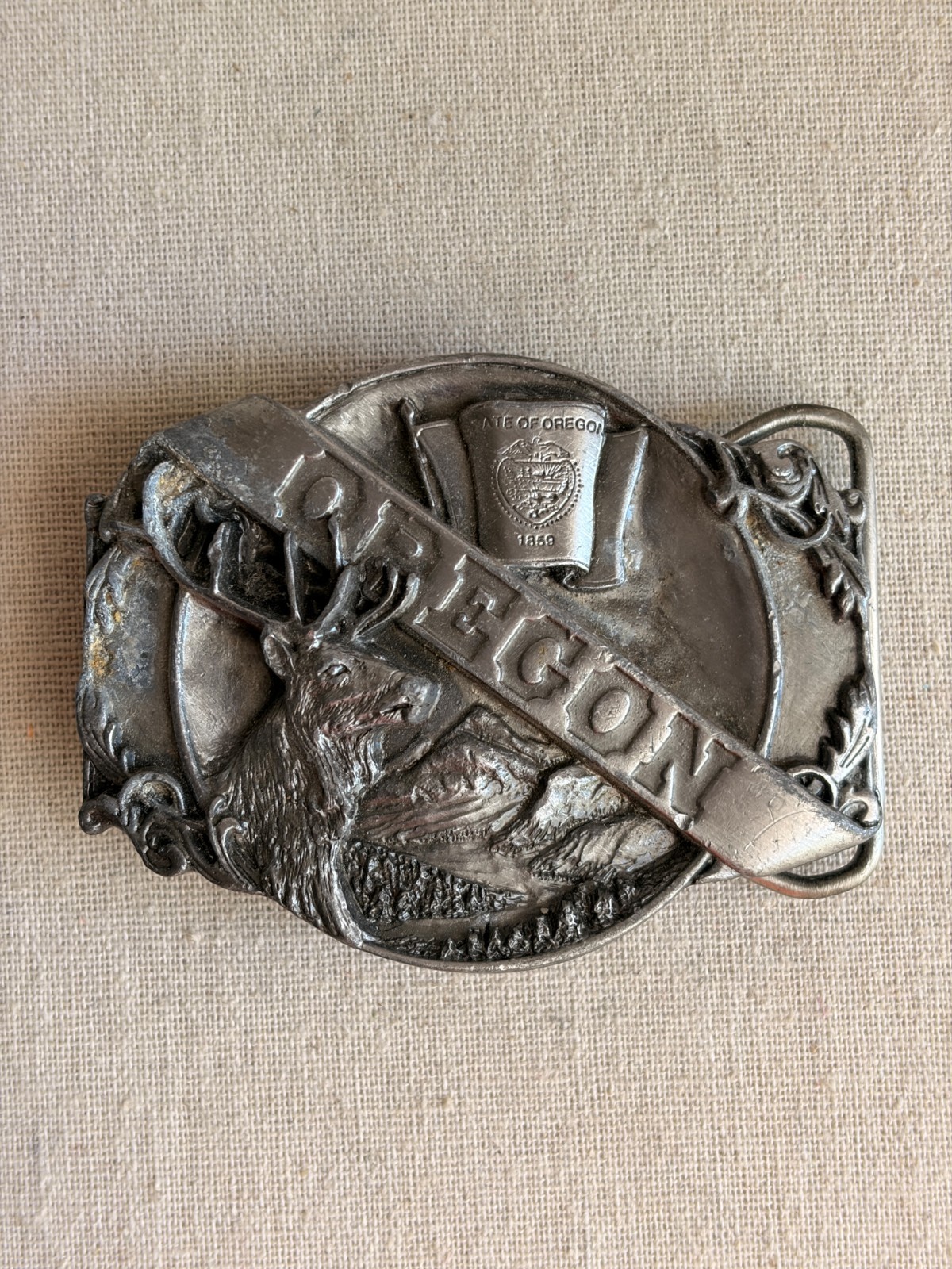 Vintage Belt Buckles 70&rsquo;s & 80&rsquo;s Oregon Deer Montana California Napa Wine