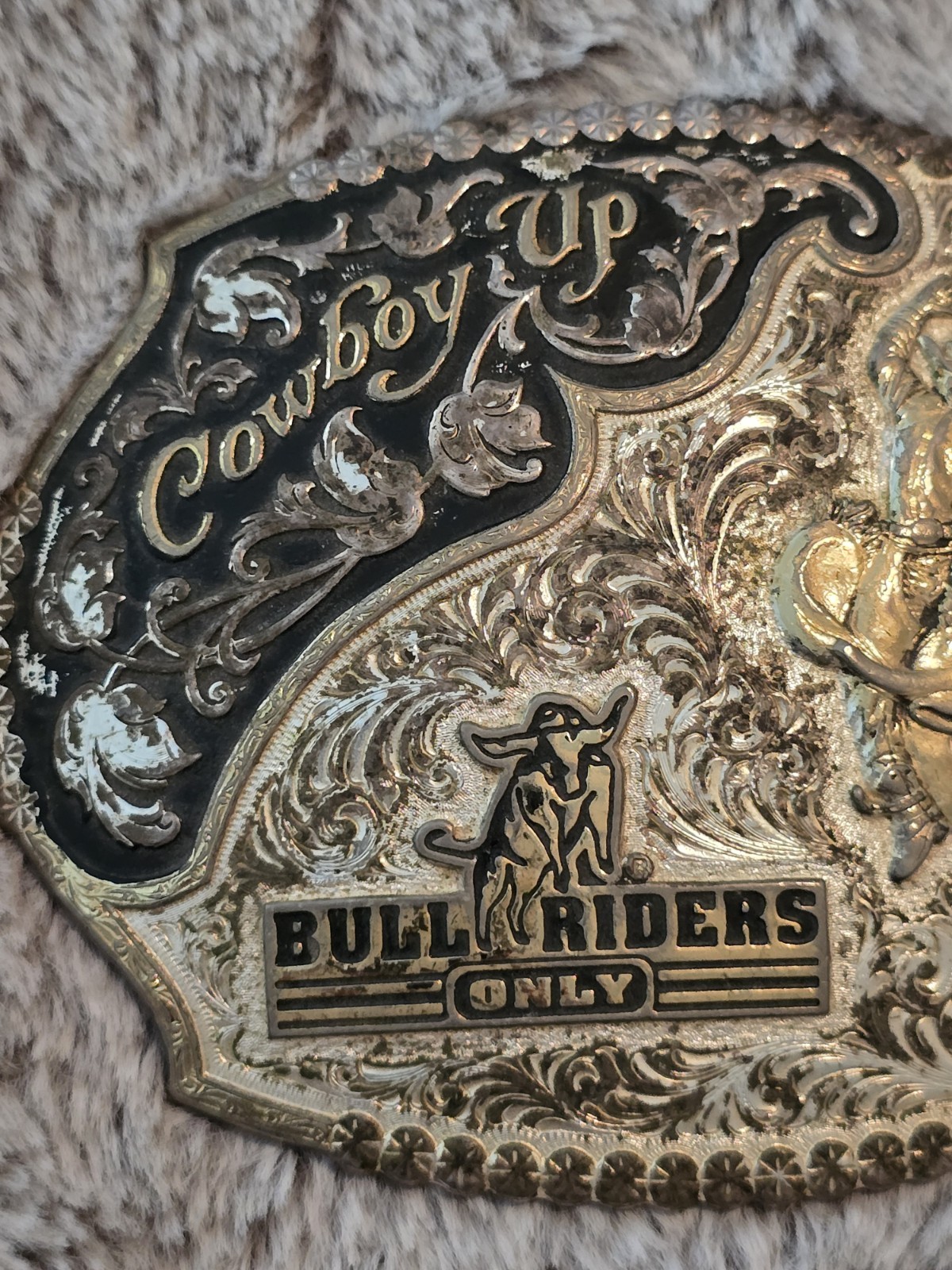 Montana Silversmiths Cowboy Up Bull Riders Only Western Belt Buckle