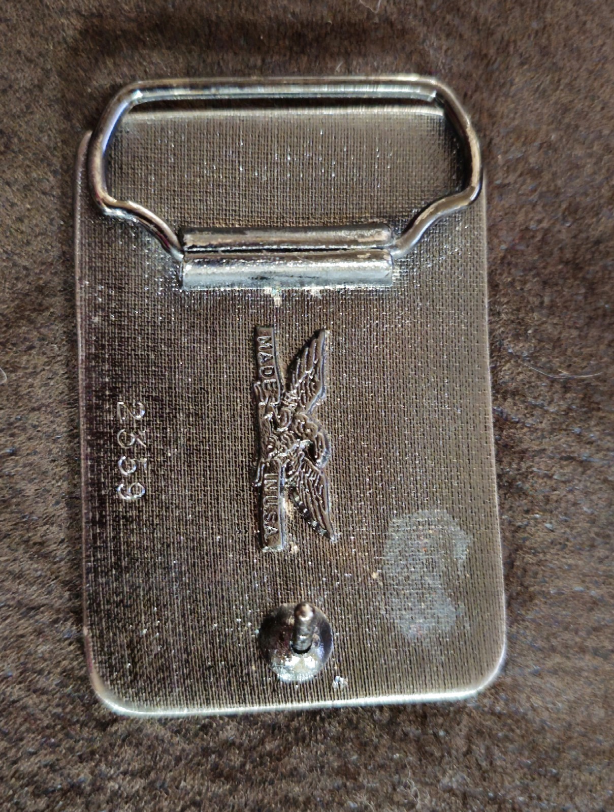 Vtg 1980s Retired Belt Buckle No Clock No Address Money Phone Red Enamel #2359