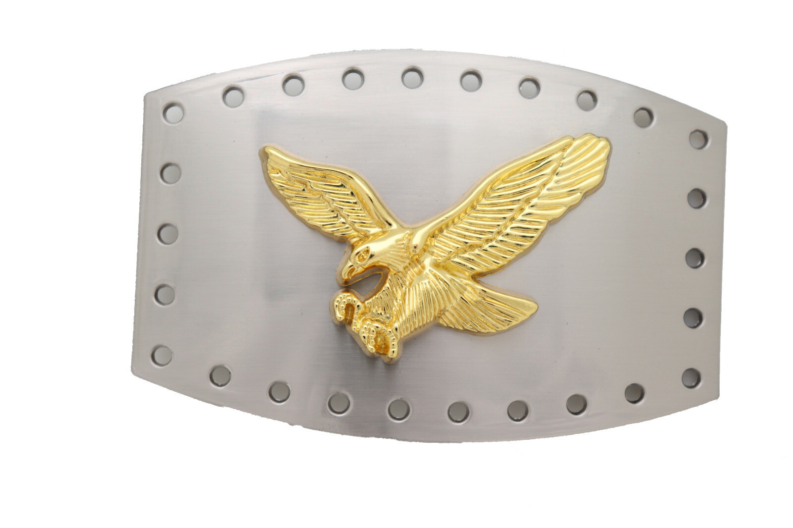 Men Western Silver Metal Buckle Square Gold Eagle Flying American Bird Accessory